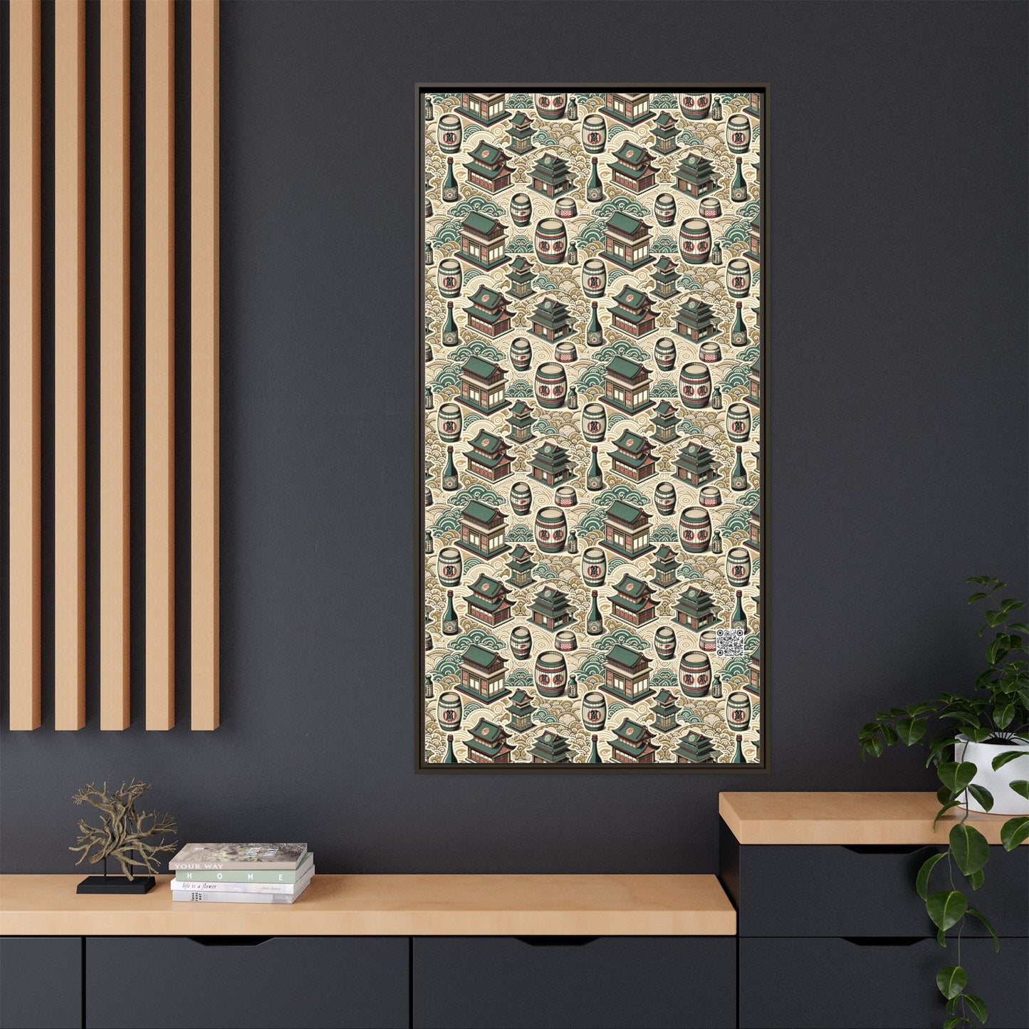 Cultural Artisanal Fusion Contemporary Cultural Elegance Matte Canvas, Framed (multi-Color) - 8404 Design-68 B
