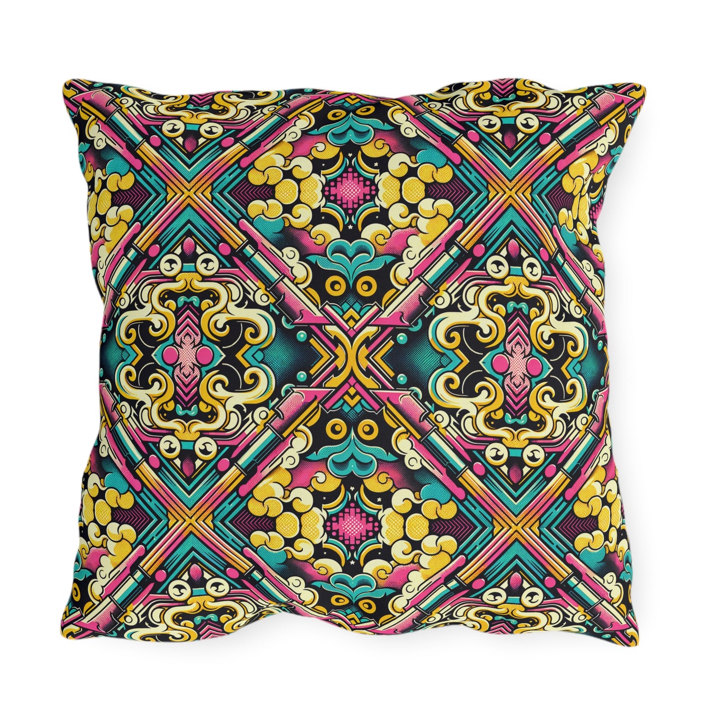 Neon Pop Art Revival Pop Culture Retro Outdoor Pillow - 8404 Design-59