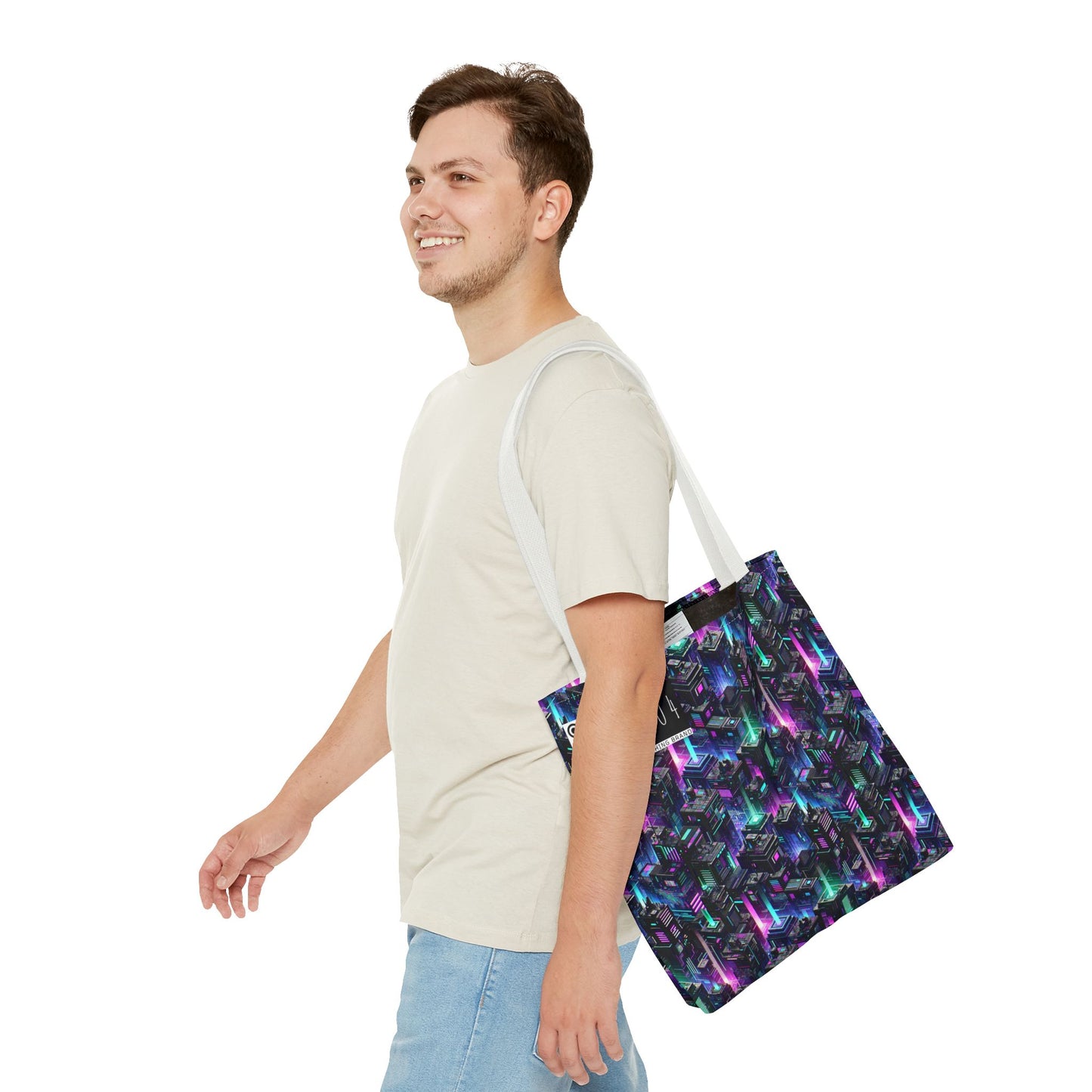 Tech Noir Graphics Futuristic Tech Aesthetics Tote Bag - 8404 Design-55
