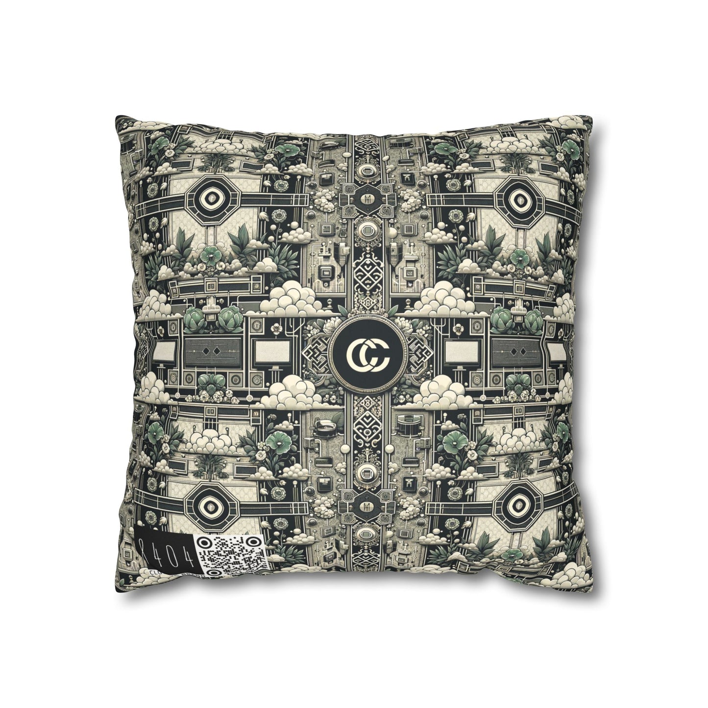 Cyber Garden Party Tech Garden Extravaganza Faux Suede Square Pillowcase - 8404 Design-54