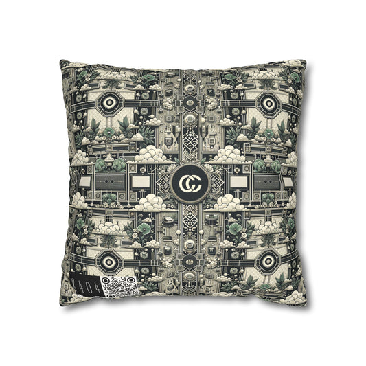 Cyber Garden Party Tech Garden Extravaganza Faux Suede Square Pillowcase - 8404 Design-54