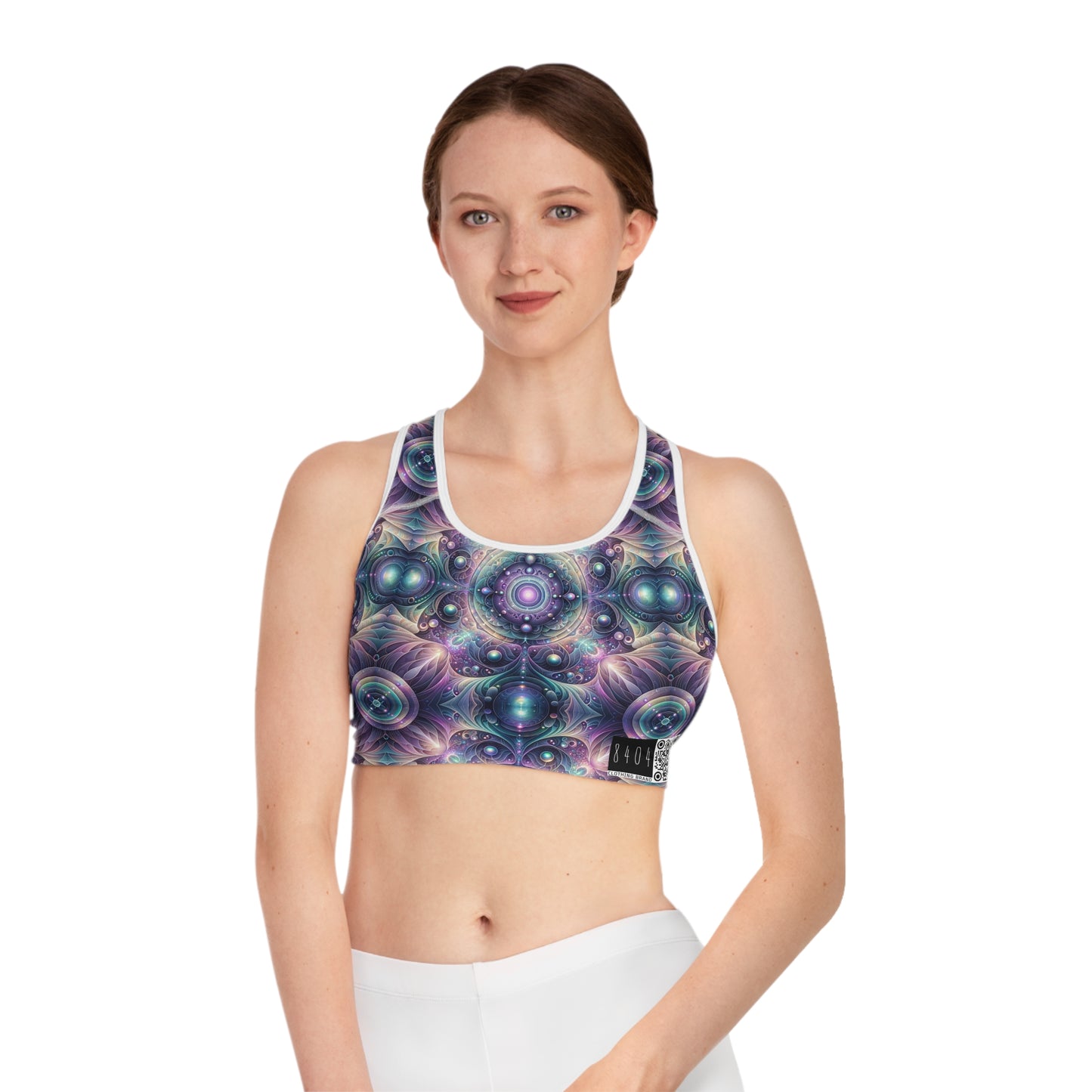 Iridescent Tech Fusion Tech-Forward Streetwear Sports Bra - 8404 Design-61