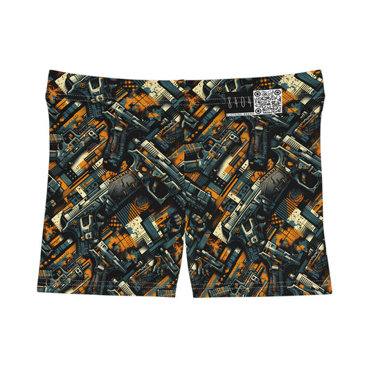 Digital Punk Futuristic Grunge Women's Shorts - 8404 Design-47