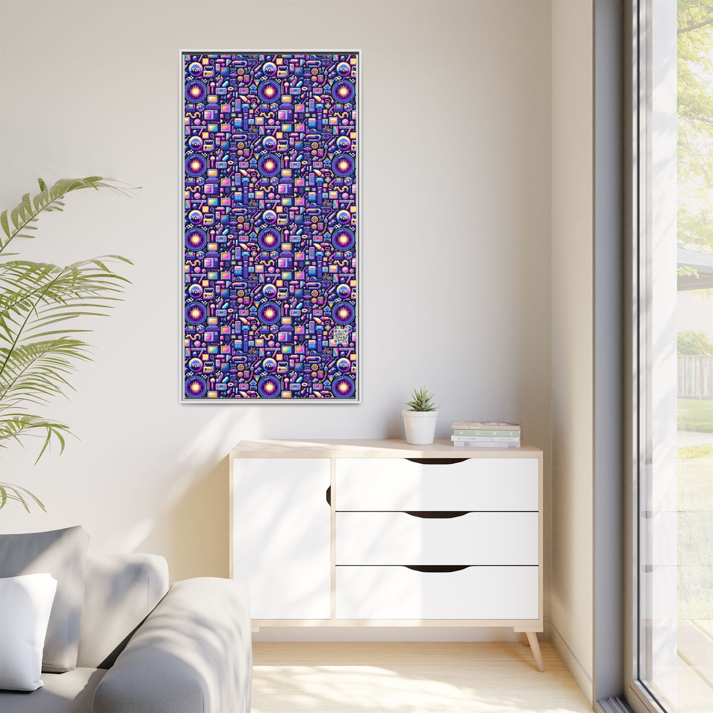 Digital Nostalgia Modern Retro Fusion Matte Canvas, Framed (multi-Color) - 8404 Design-64 B