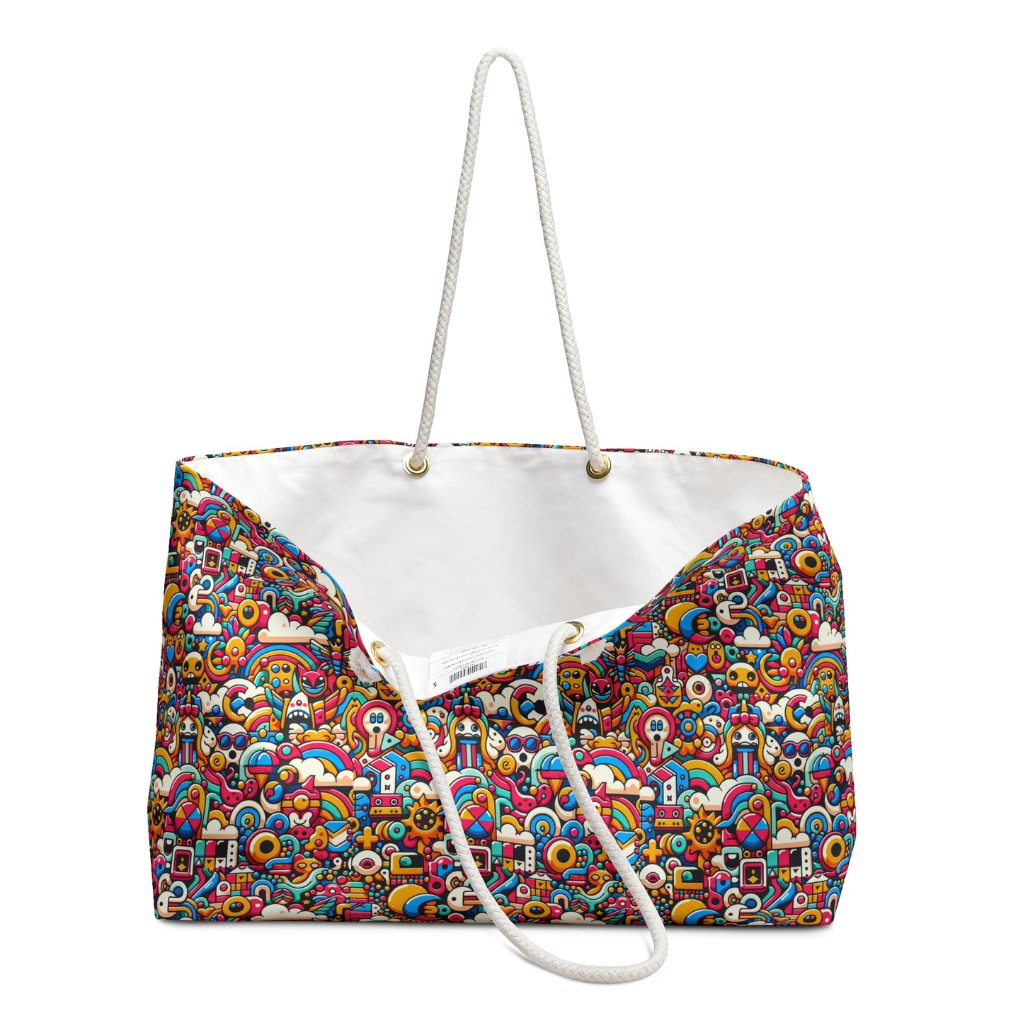 Neon Pop Playful Pop Culture Mashup Weekender Bag - 8404 Design-62