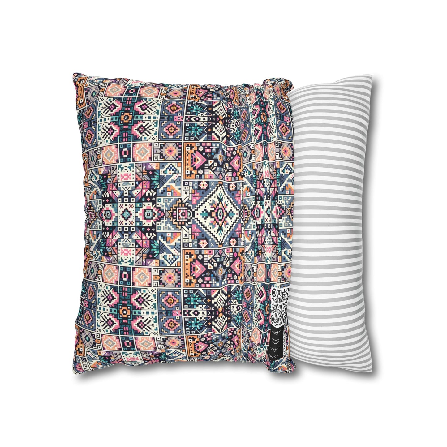 Spun Polyester Square Pillowcase - 8404 Design-02