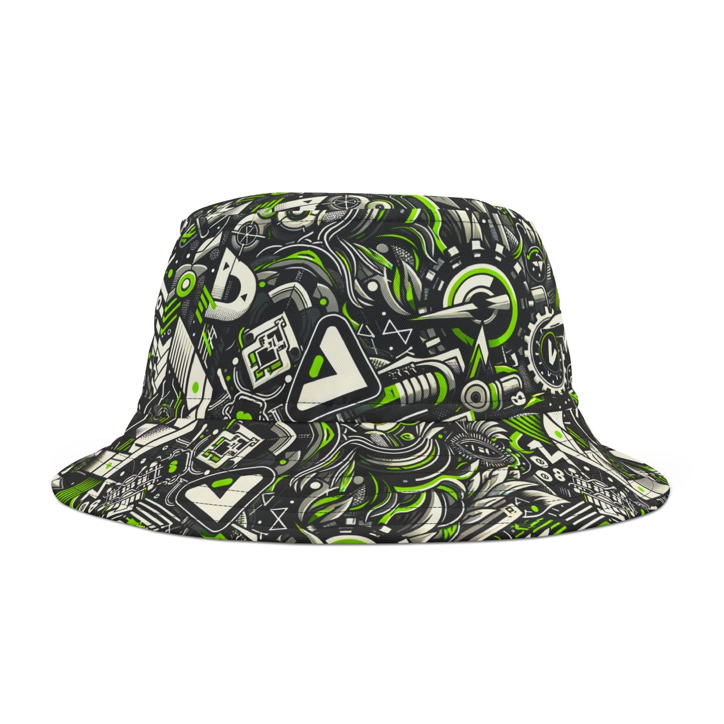 Graffiti Tech Fusion Bold Streetwear Fusion Bucket Hat - 8404 Design-59