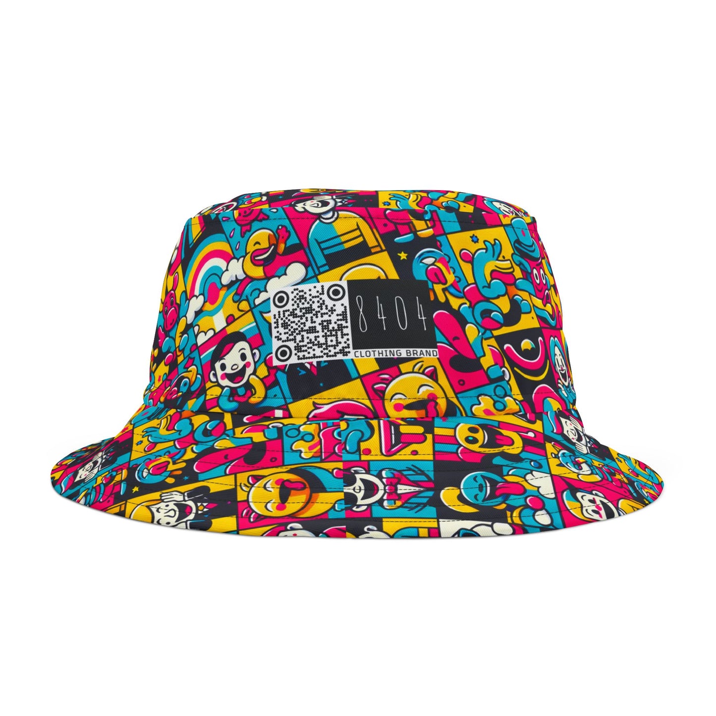 Neon Pop Playful Pop Culture Mashup Bucket Hat - 8404 Design-60