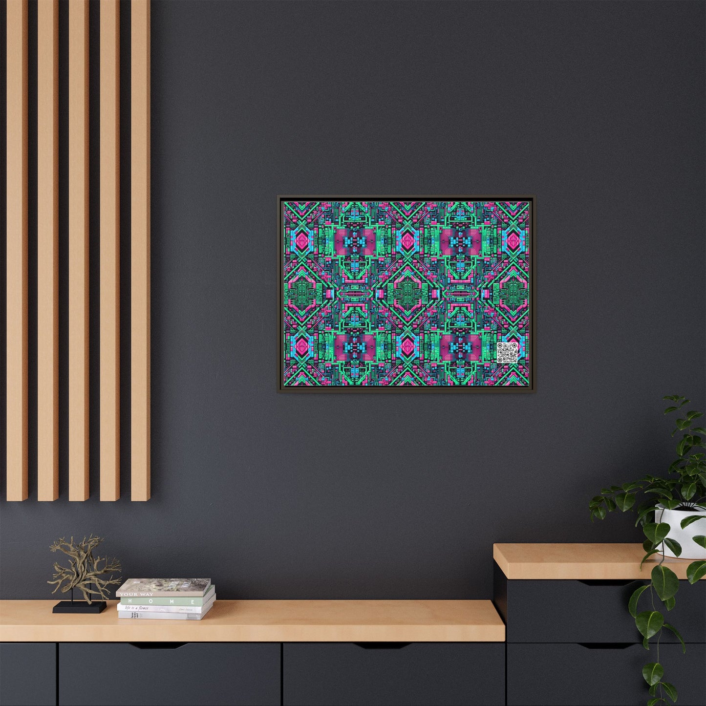 Digital Glitch Vibes Tech-Inspired Streetwear Matte Canvas, Framed (multi-Color) - 8404 Design-71 A