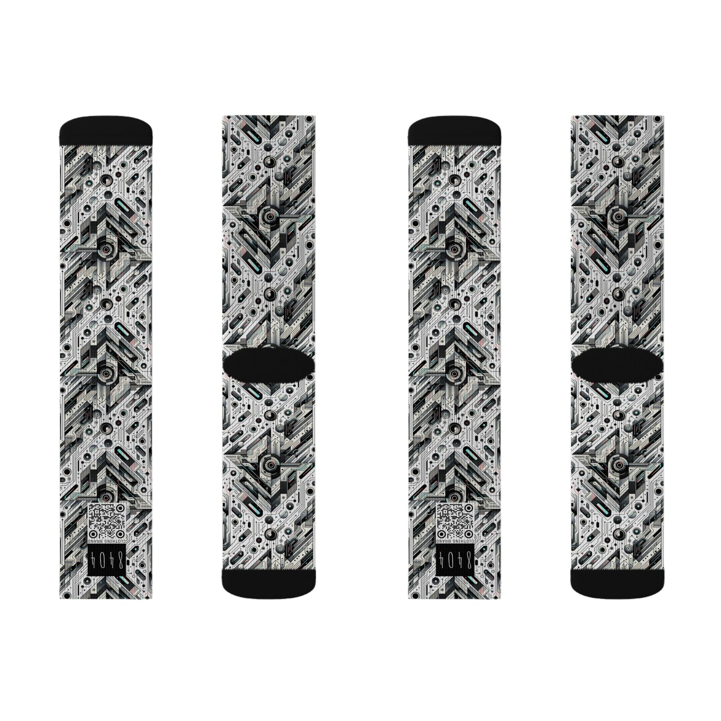 Tech-Infused Streetwear Tech-Forward Minimalism Sublimation Socks - 8404 Design-51