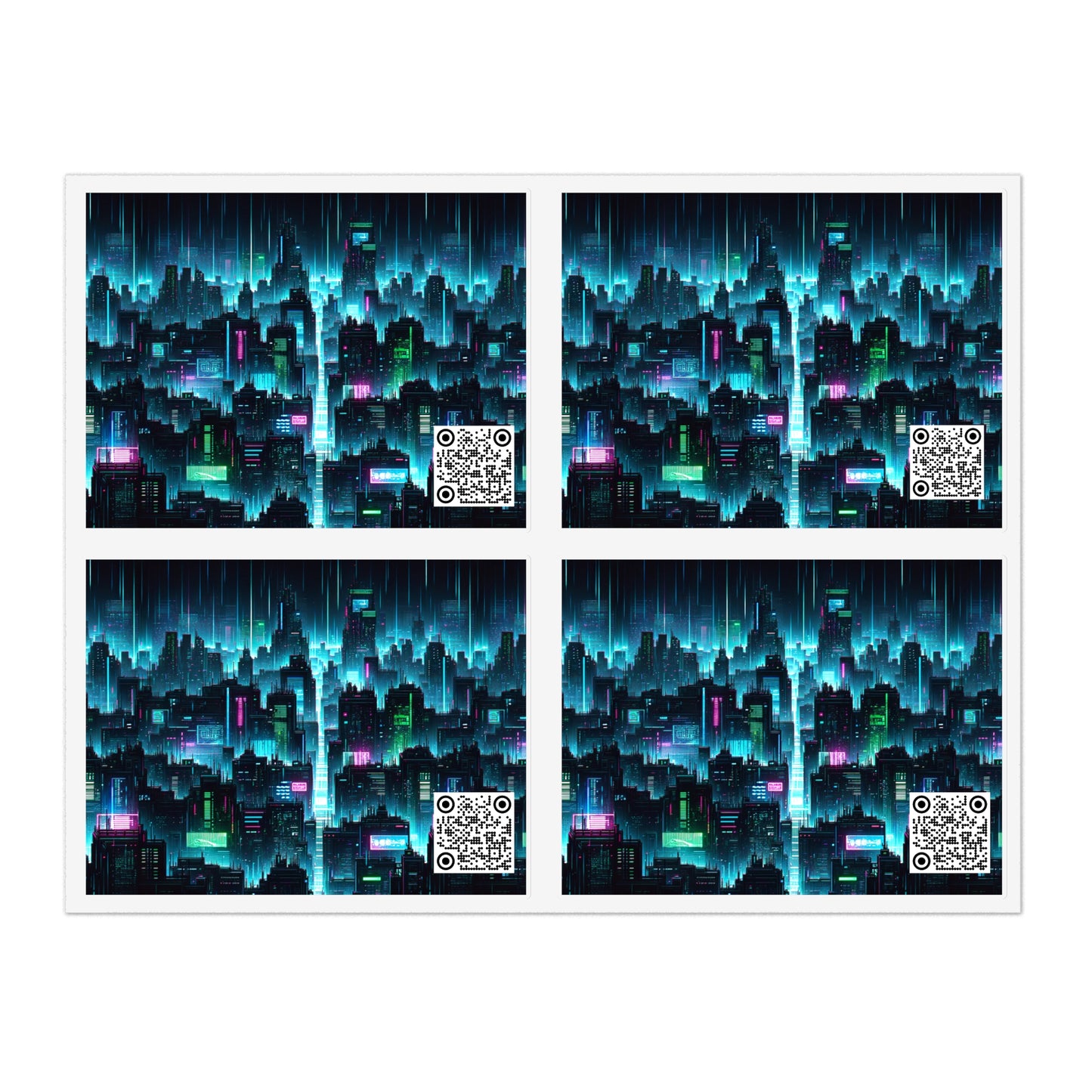 Tech Noir Graphics Cyberpunk Tech Aesthetic Sticker Sheets - 8404 Design-60