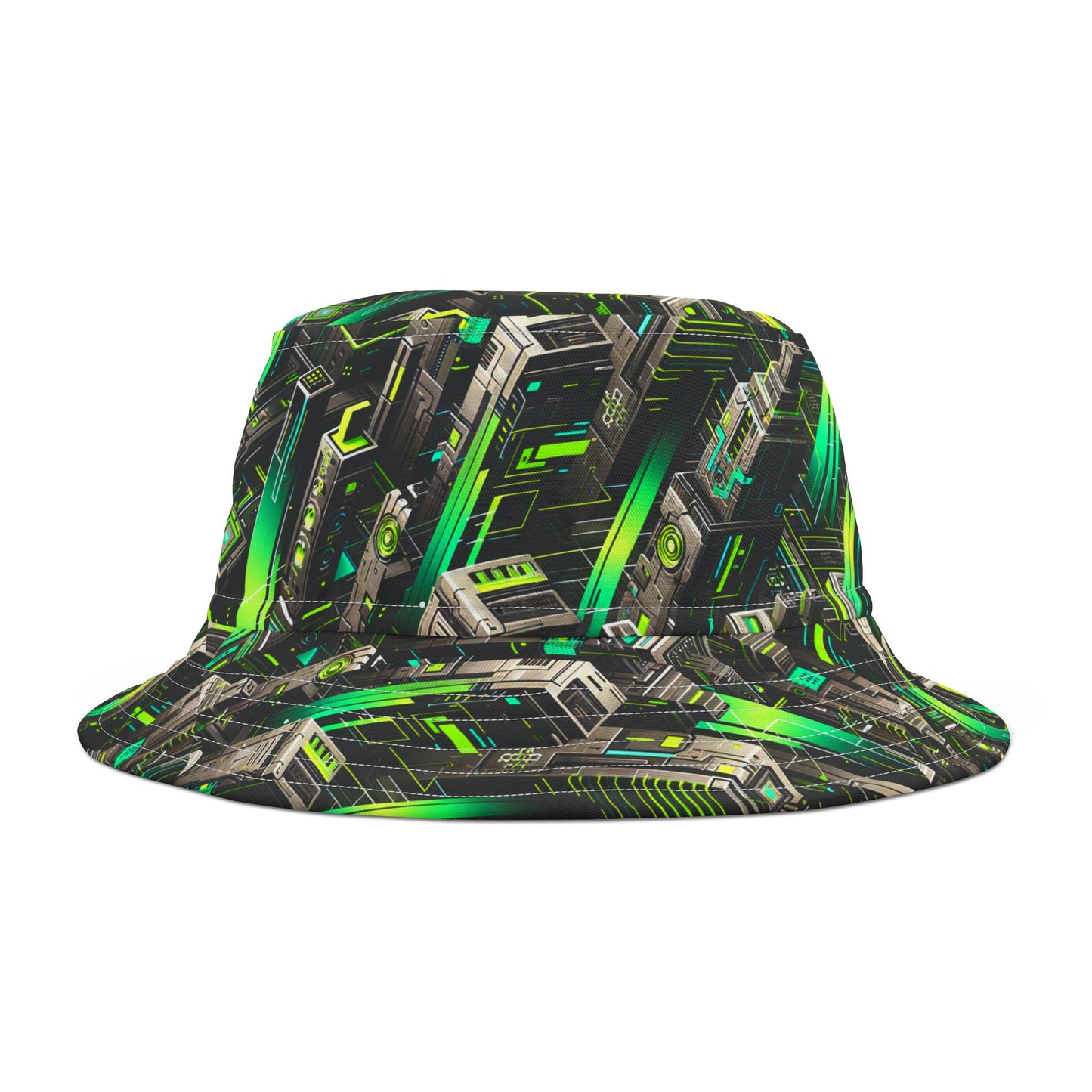 Digital Rebellion Tech-Forward Streetwear Bucket Hat - 8404 Design-63