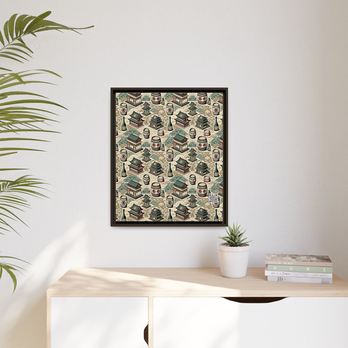 Cultural Artisanal Fusion Contemporary Cultural Elegance Matte Canvas, Framed (multi-Color) - 8404 Design-68 B