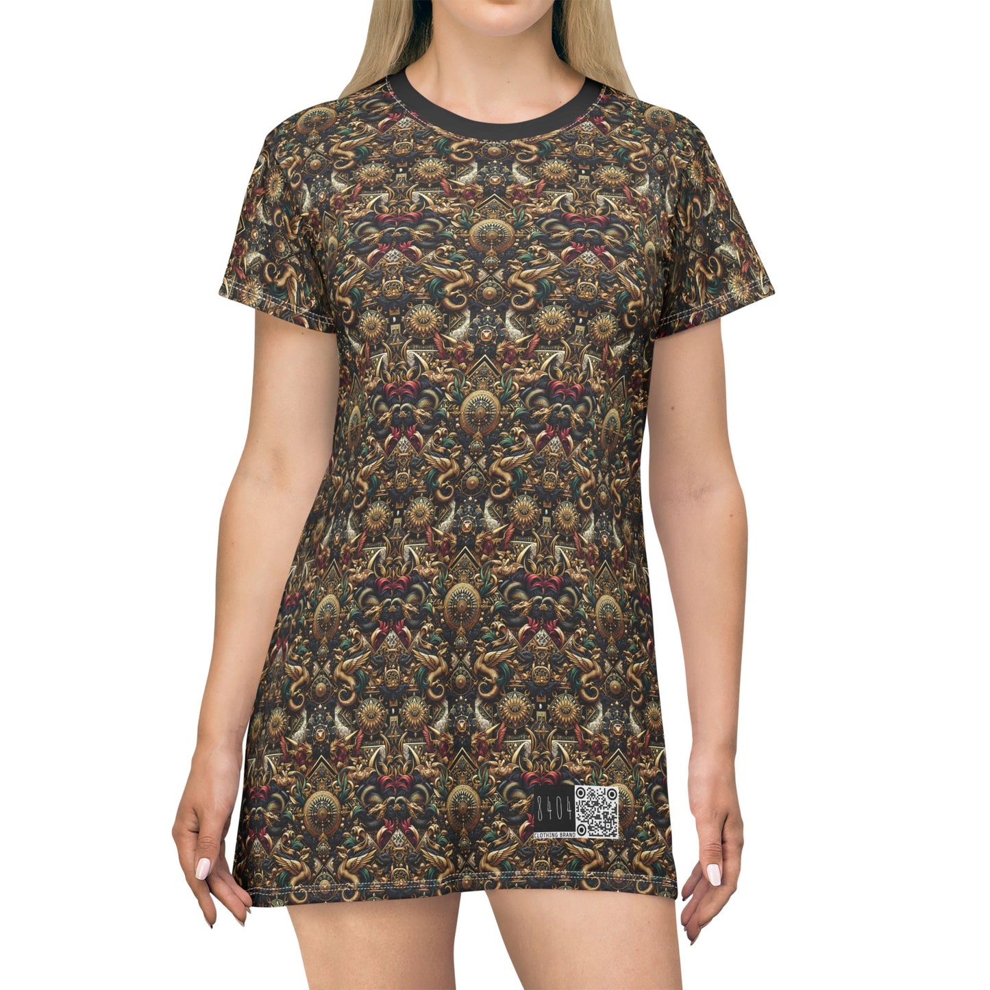 Digital Renaissance Luxurious Streetwear Inspired By Classical Art With a Modern Twist T-Shirt Dress - 8404 Design-76