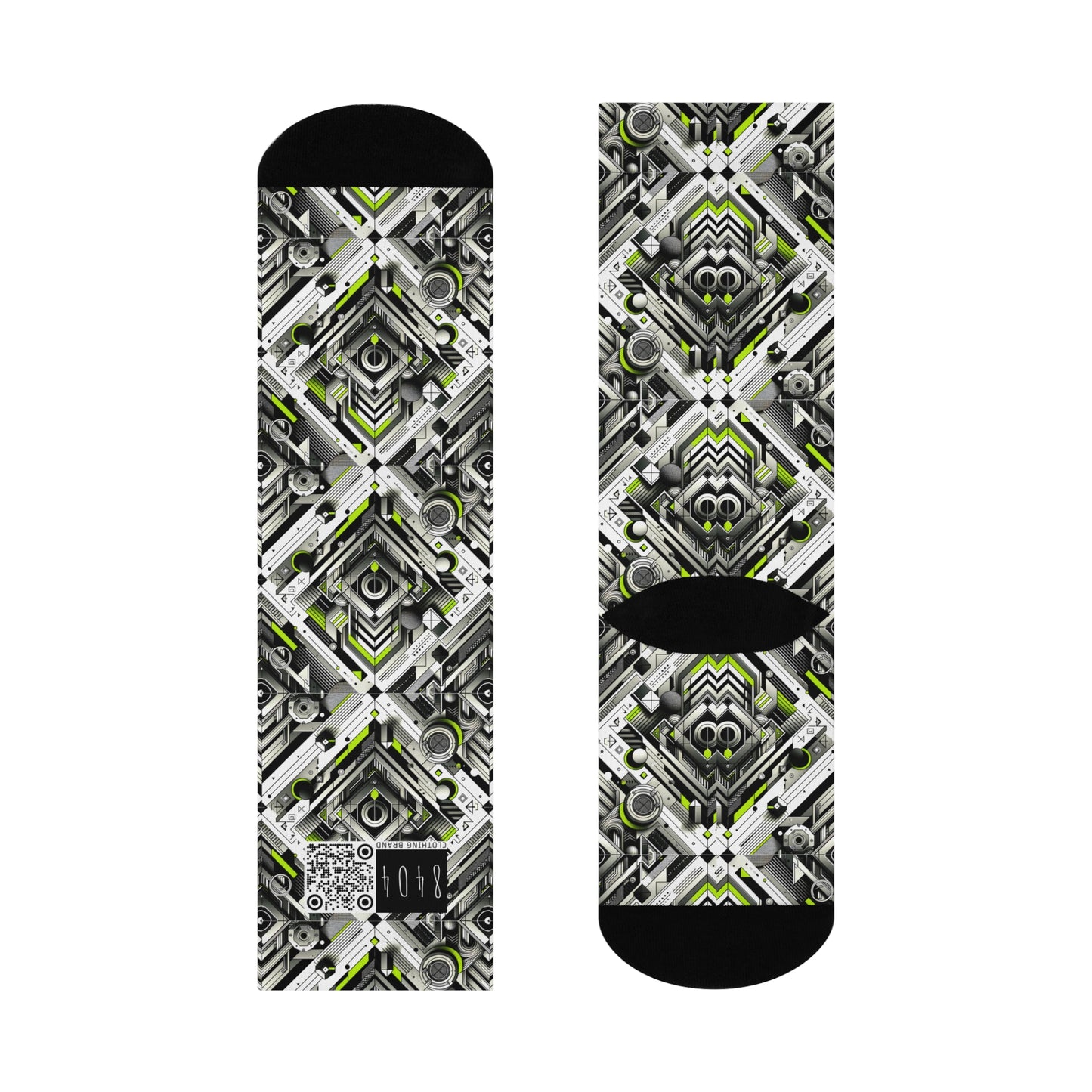 Elevated Sporty Tech Tech-Forward Streetwear Cushioned Crew Socks - 8404 Design-70