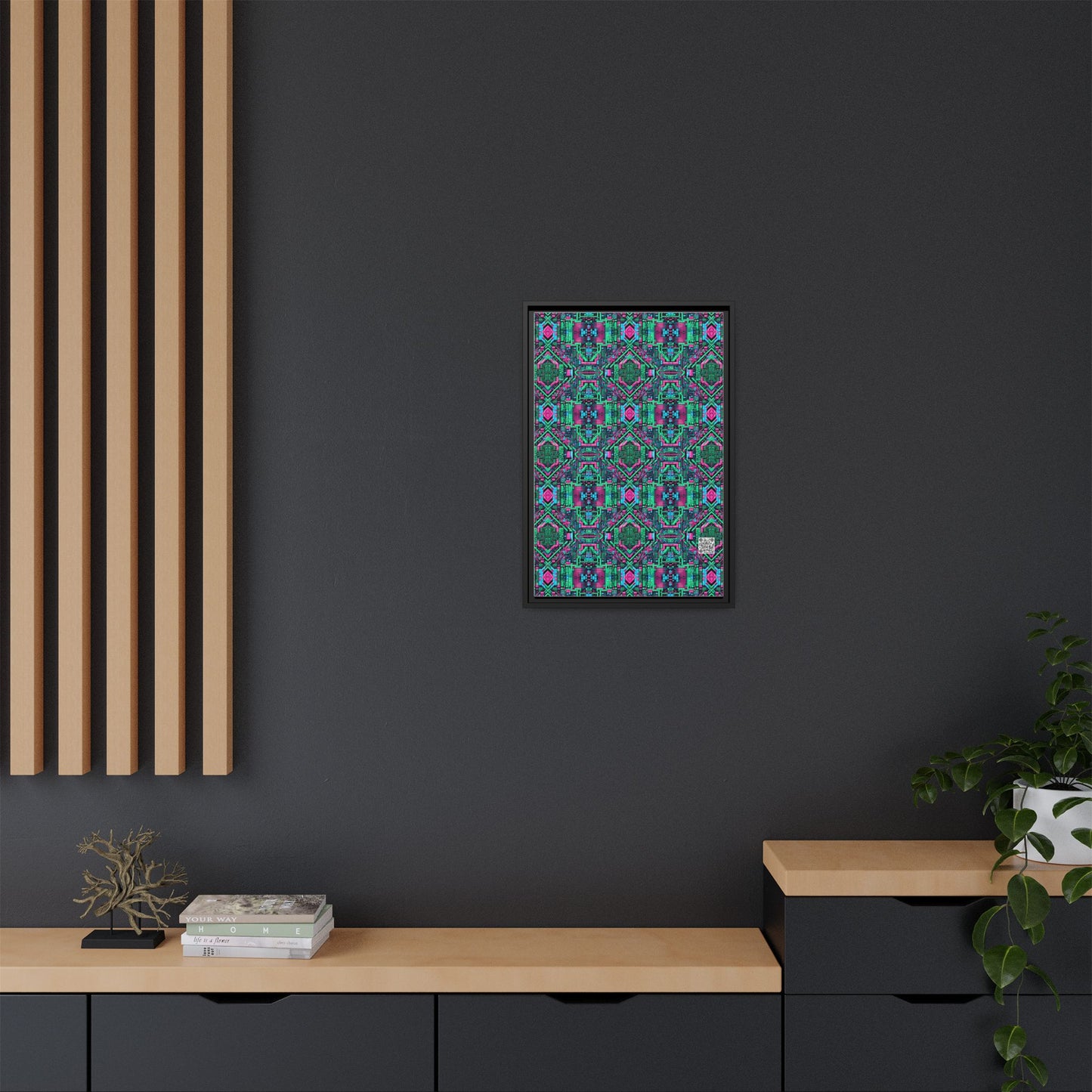 Digital Glitch Vibes Tech-Inspired Streetwear Matte Canvas, Framed (multi-Color) - 8404 Design-71 B