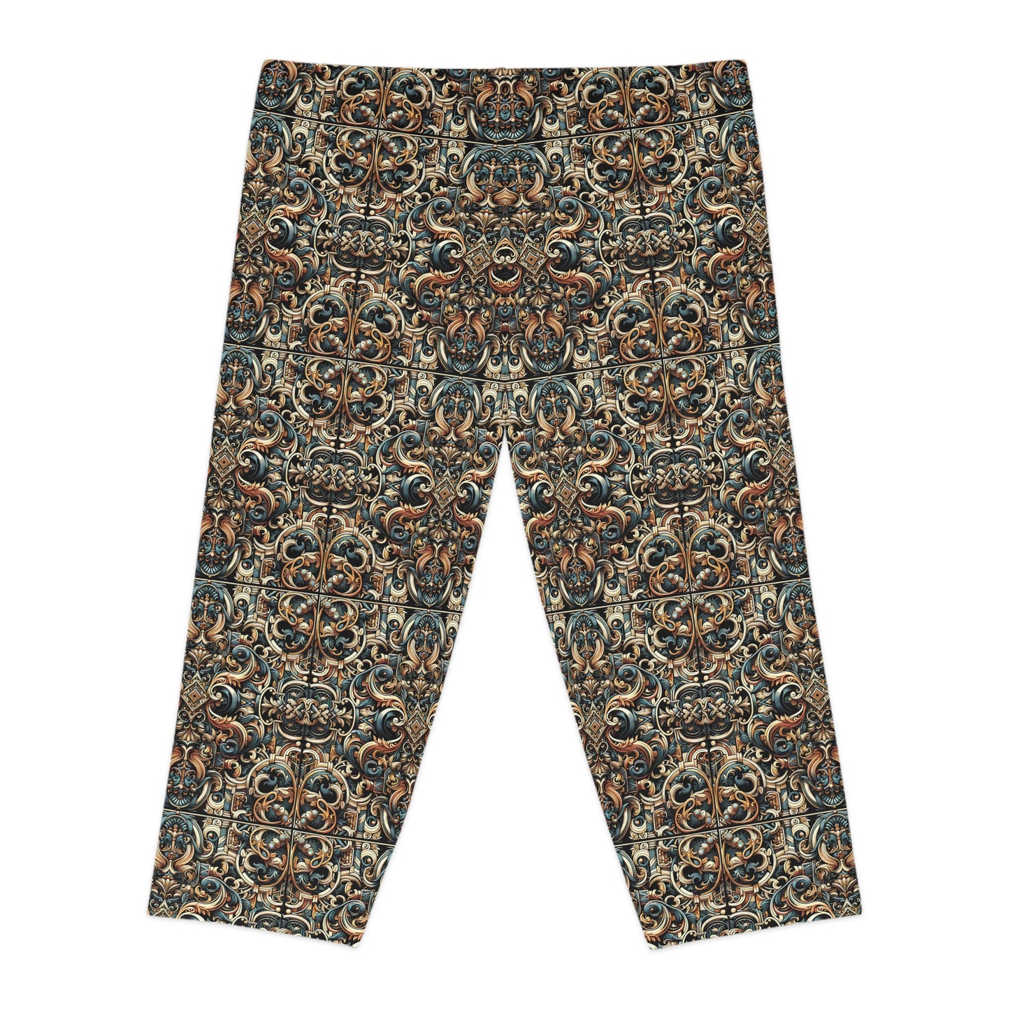 Urban Renaissance Historical Fusion With Street Edge Women's Capri Leggings - 8404 Design-59