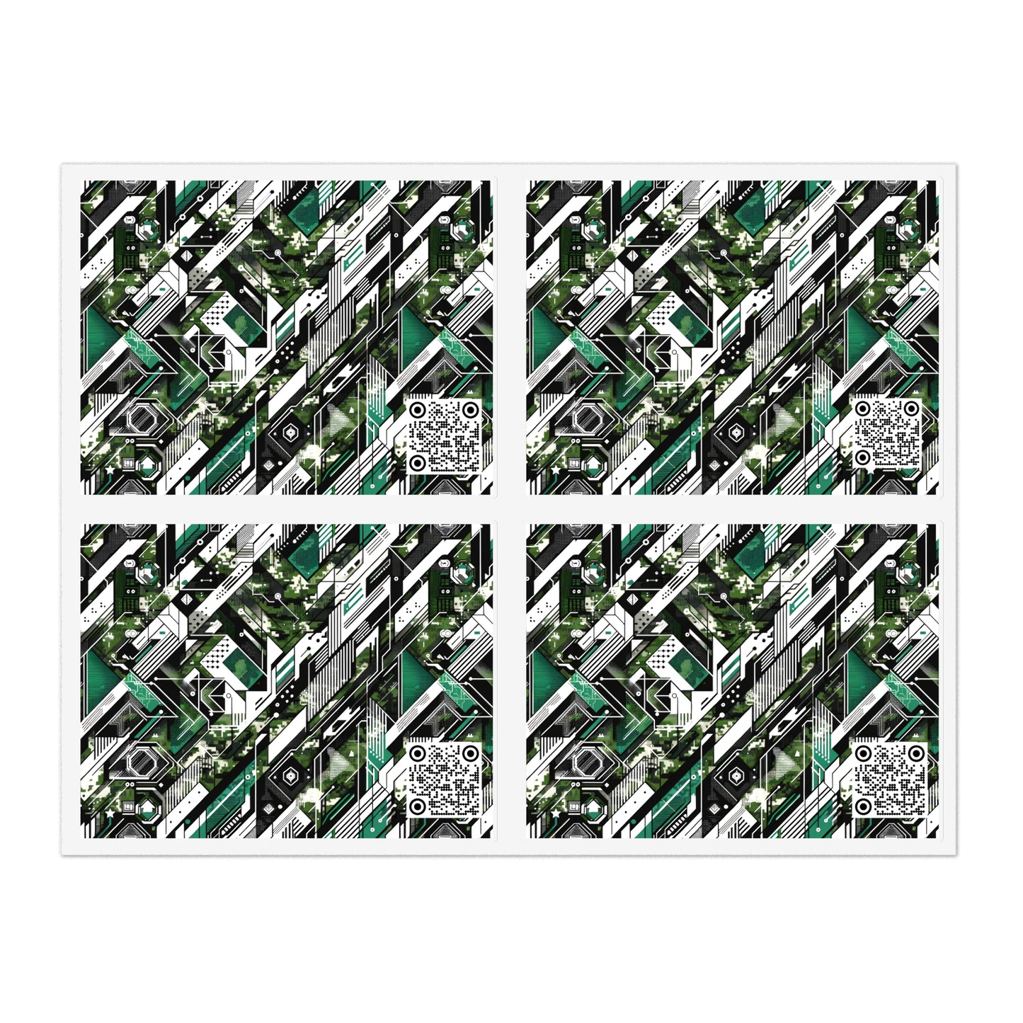 Tech Camo Fusion Tech-Forward Streetwear With a Futuristic Edge Sticker Sheets - 8404 Design-63