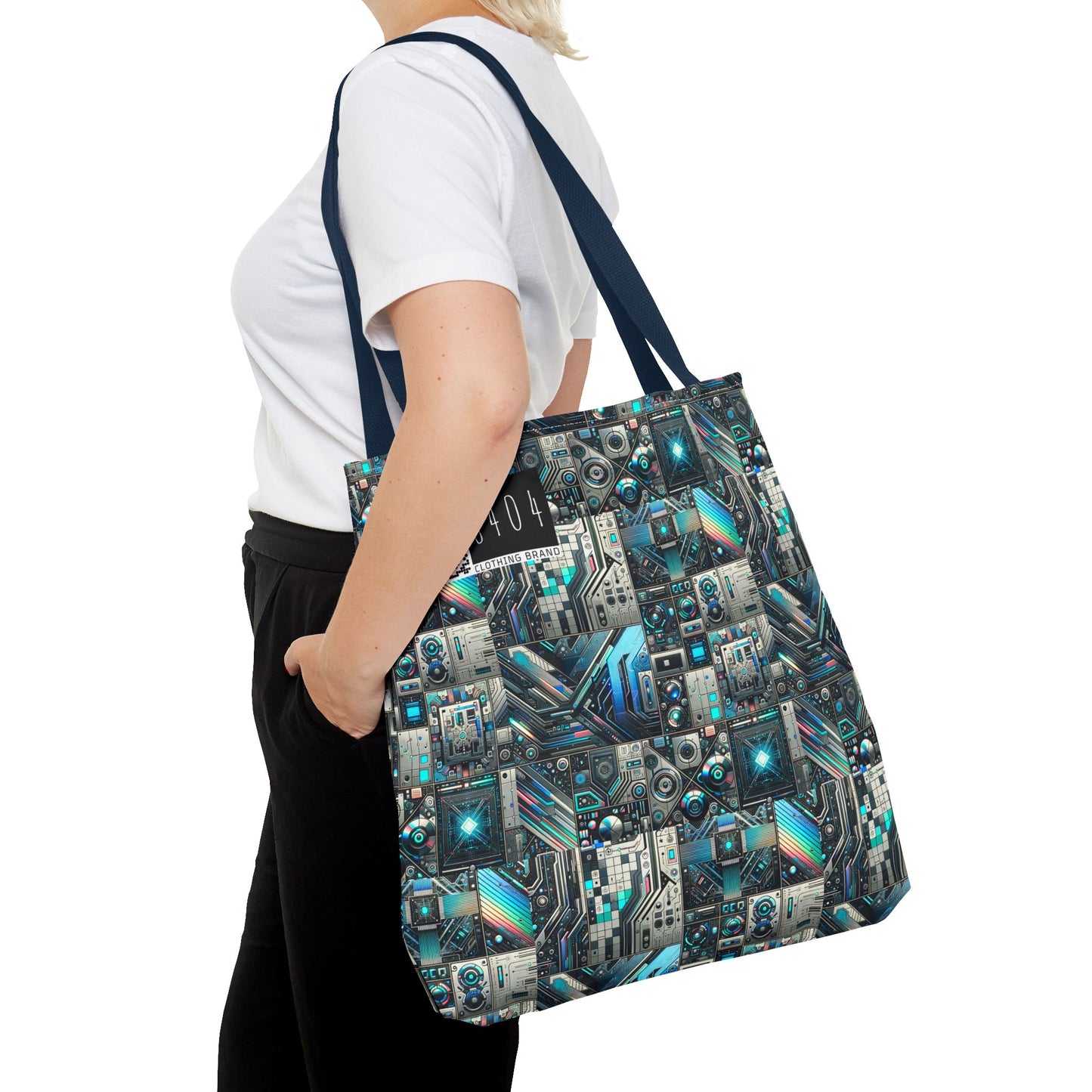 Tech-Infused Futurism Sleek Tech Edge Tote Bag - 8404 Design-48