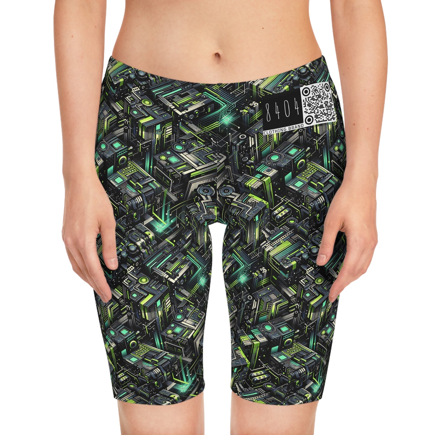 Tech-Infused Graphics Tech-Forward Streetwear Women's Bike Shorts - 8404 Design-47