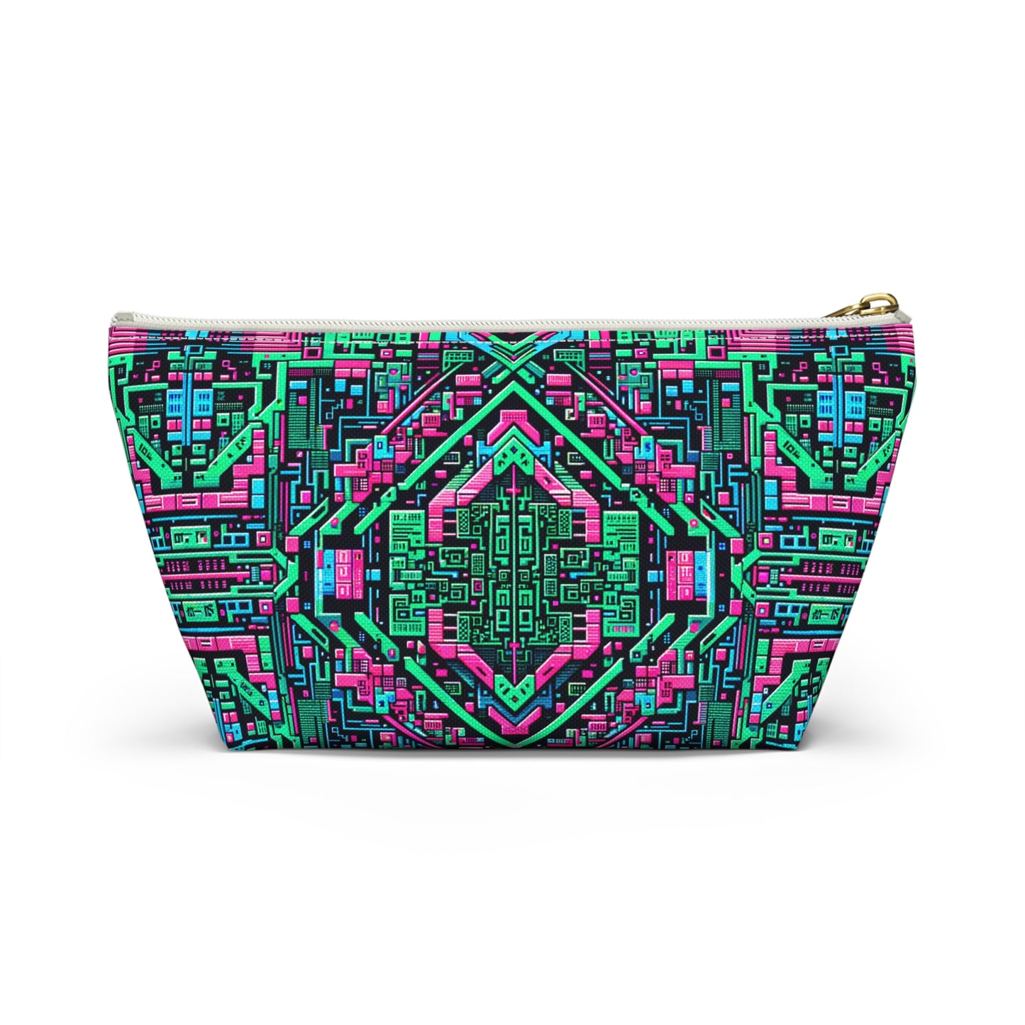 Digital Glitch Vibes Tech-Inspired Streetwear Accessory Pouch W T-Bottom - 8404 Design-71