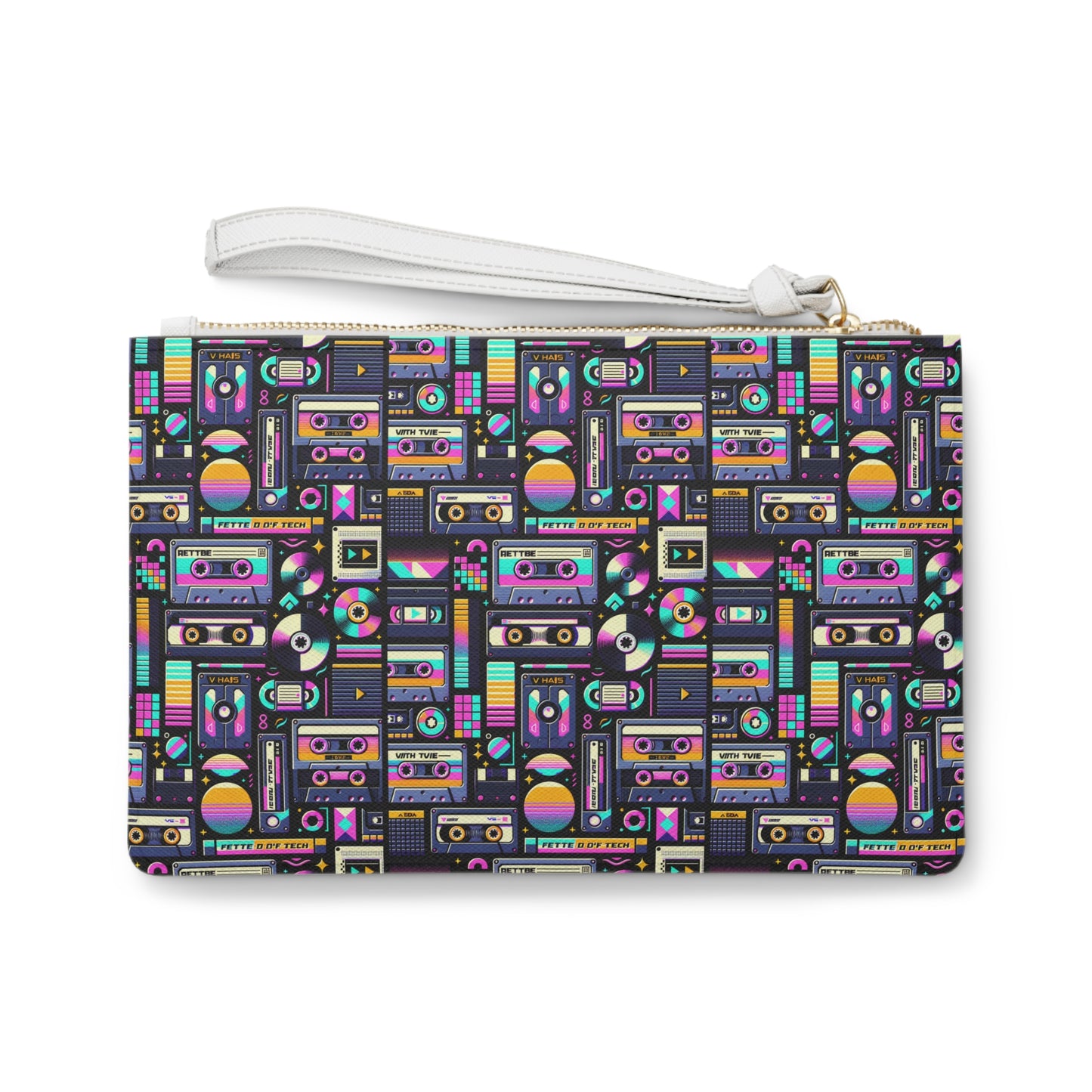 Digital Nostalgia Tech-Inspired Retro Fusion Clutch Bag - 8404 Design-48