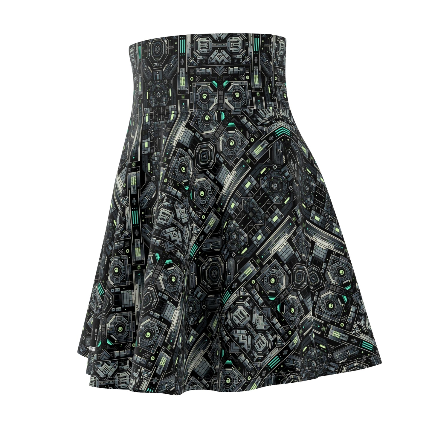 Tech Noir Tech-Forward Minimalism Women's Skater Skirt - 8404 Design-52