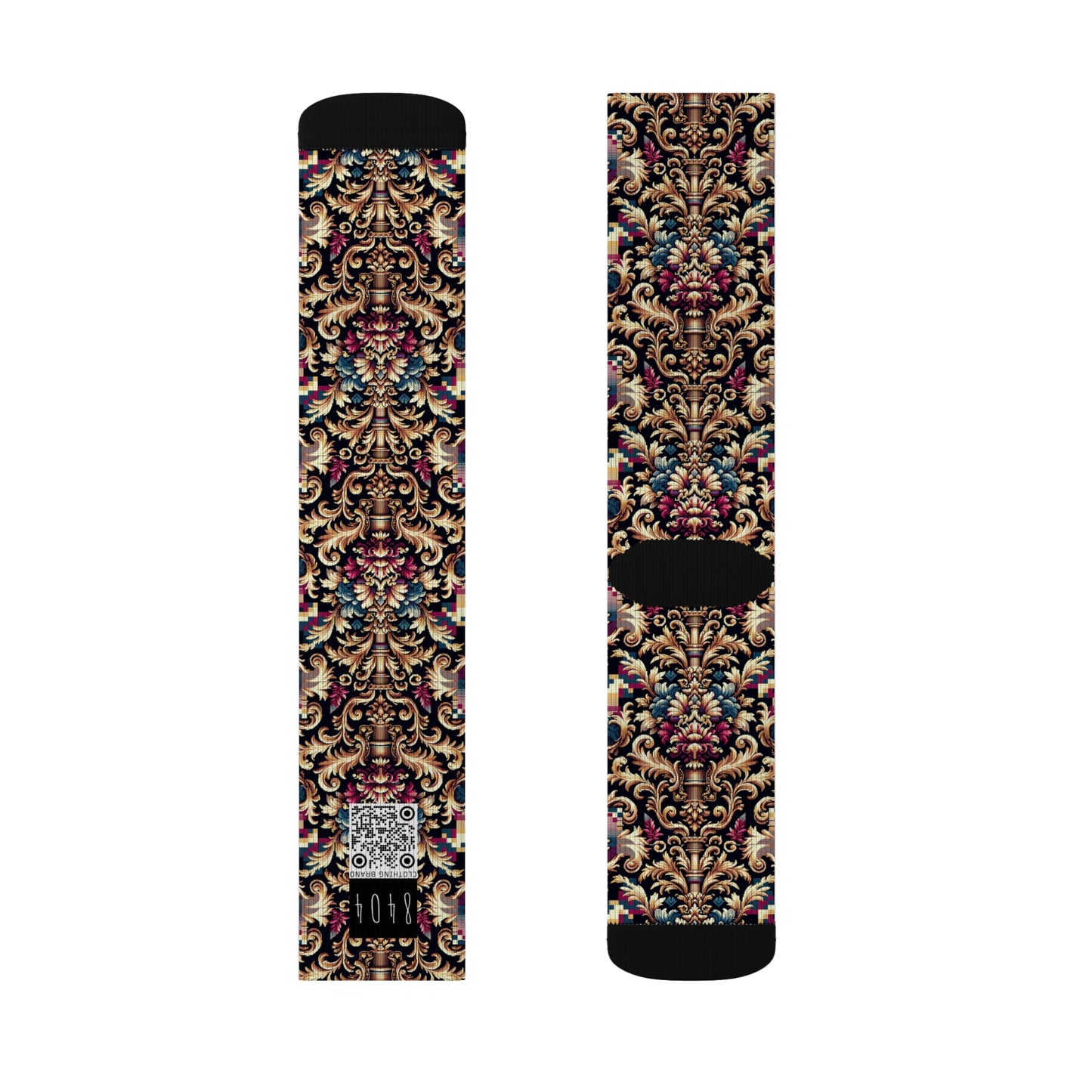 Digital Renaissance Modern Baroque Fusion Sublimation Socks - 8404 Design-53