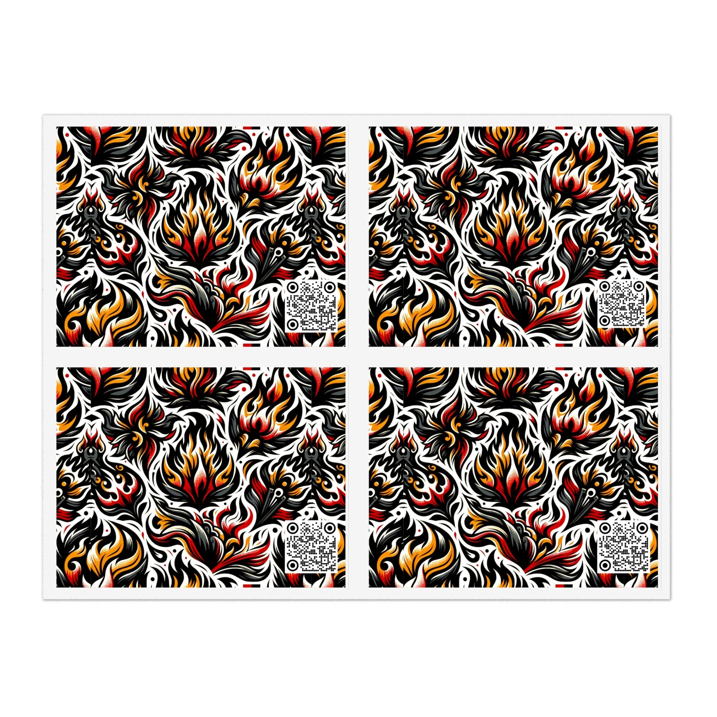 Fire & Flames Bold Streetwear Statement Sticker Sheets - 8404 Design-57