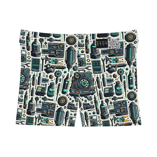 Tech Utility Fusion Modern Tech Streetwear Women's Shorts - 8404 Design-53