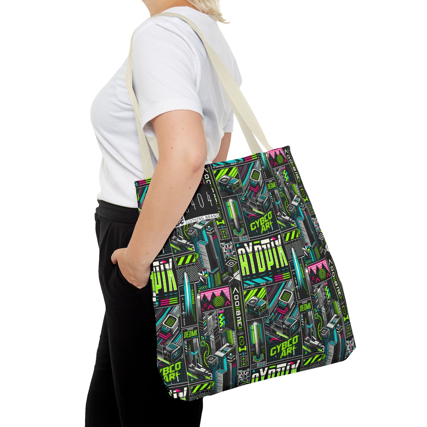 Tech-Forward Graphics Tech-Inspired Streetwear Tote Bag - 8404 Design-46