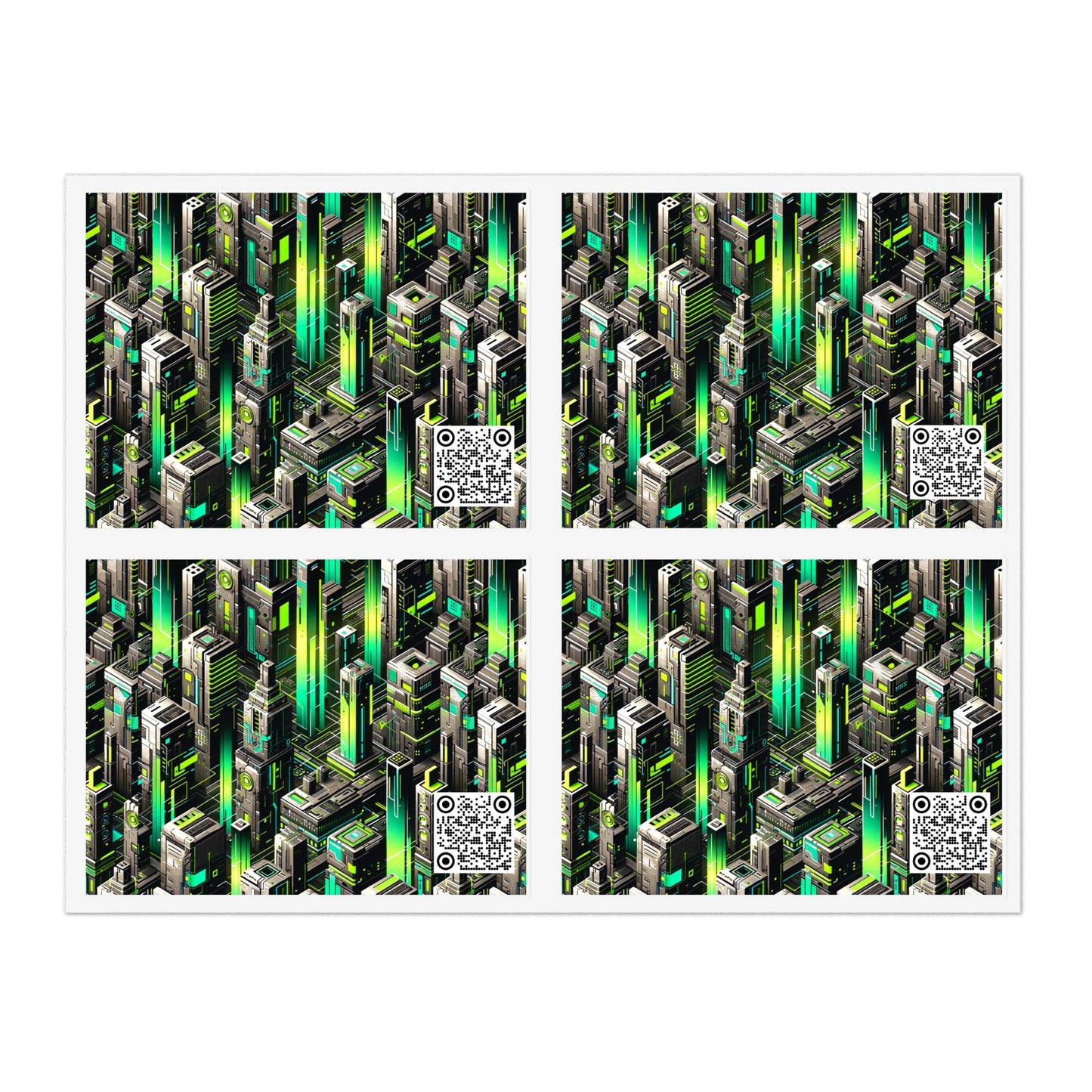 Digital Rebellion Tech-Forward Streetwear Sticker Sheets - 8404 Design-63