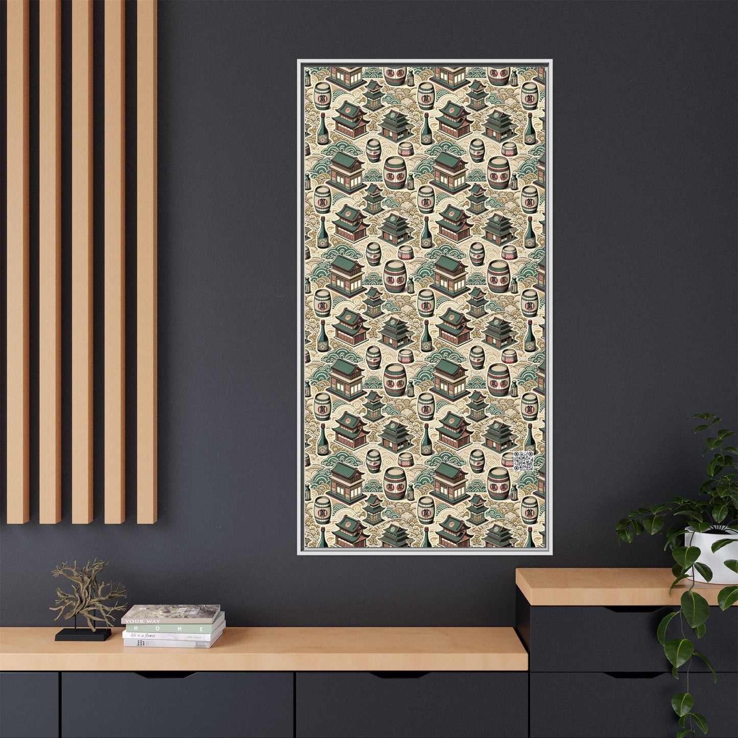 Cultural Artisanal Fusion Contemporary Cultural Elegance Matte Canvas, Framed (multi-Color) - 8404 Design-68 B