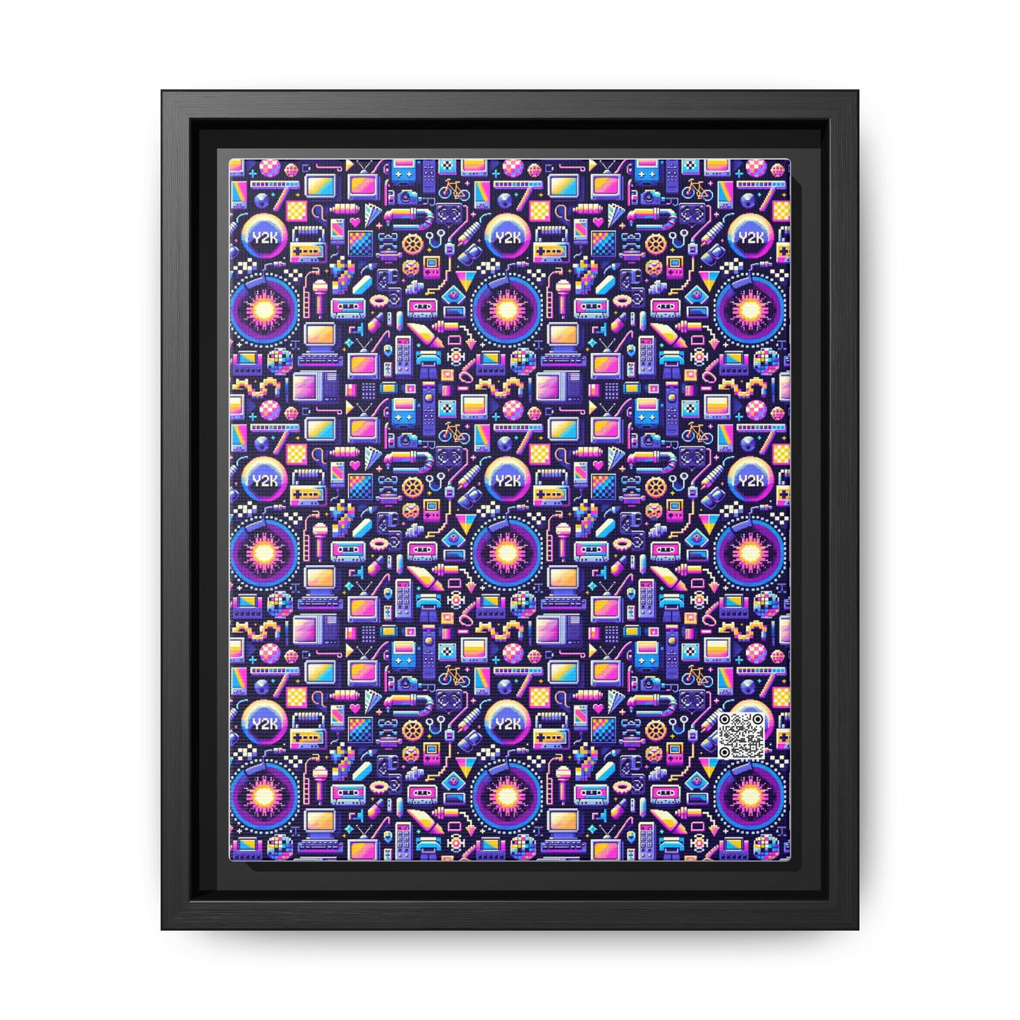 Digital Nostalgia Modern Retro Fusion Matte Canvas, Framed (multi-Color) - 8404 Design-64 B