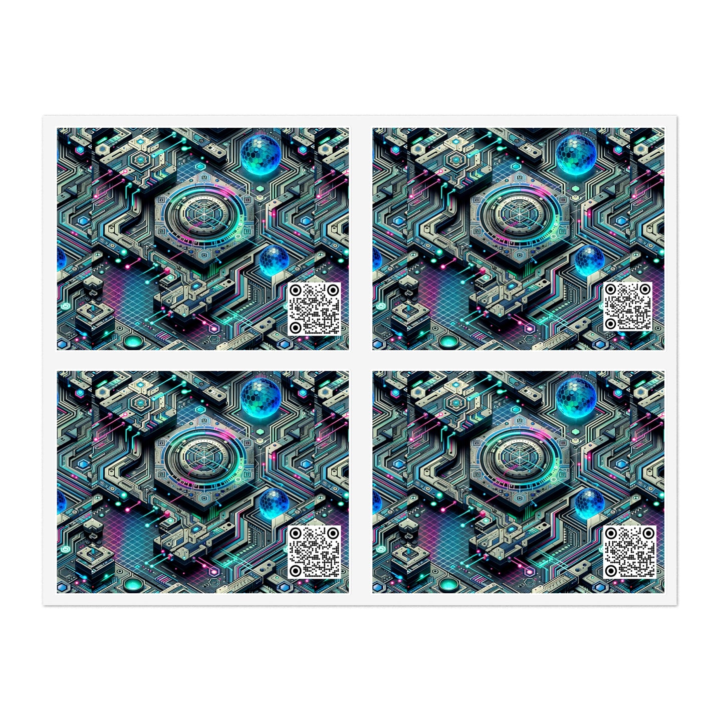 Tech-Infused Futurism Sleek Tech Edge Sticker Sheets - 8404 Design-46
