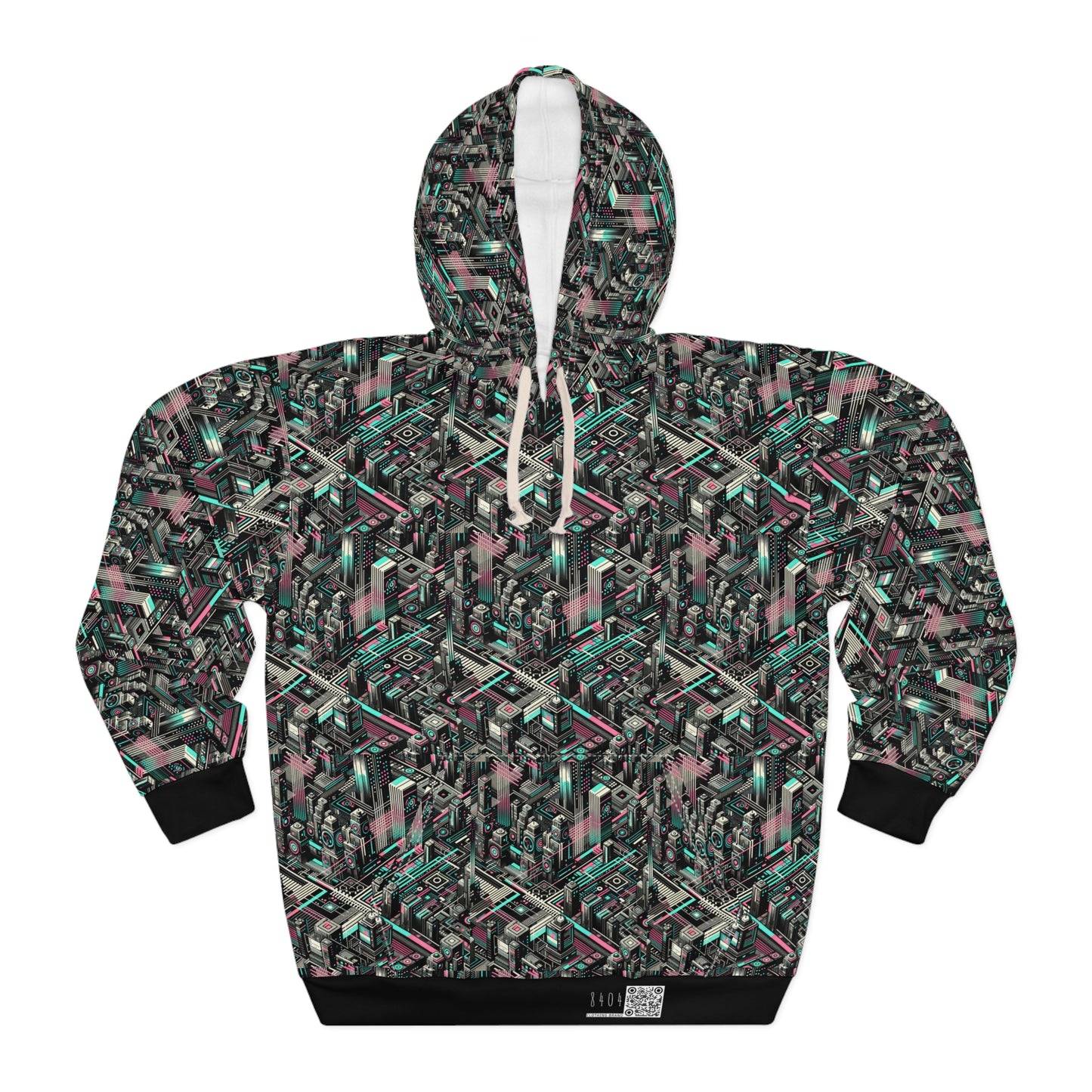 Digital Dreamland Tech-Inspired Streetwear Pullover Hoodie - 8404 Design-51