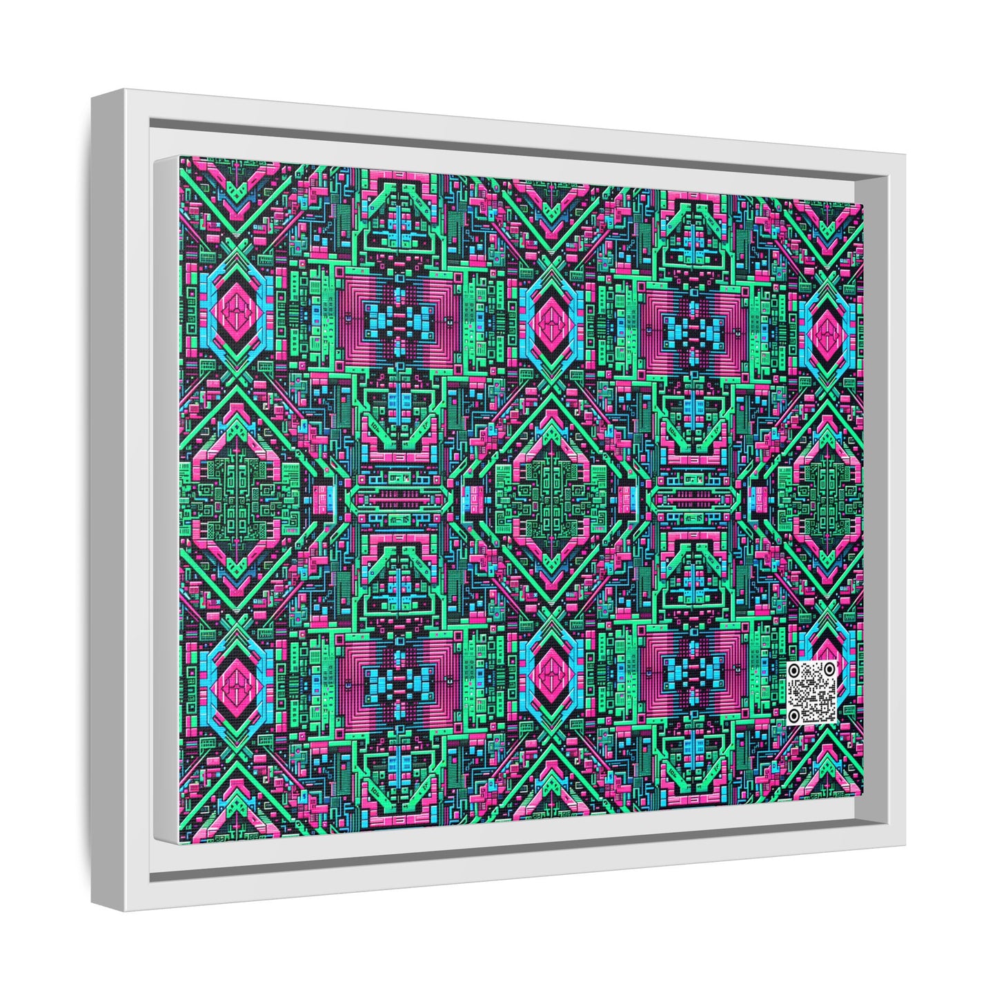 Digital Glitch Vibes Tech-Inspired Streetwear Matte Canvas, Framed (multi-Color) - 8404 Design-71 A