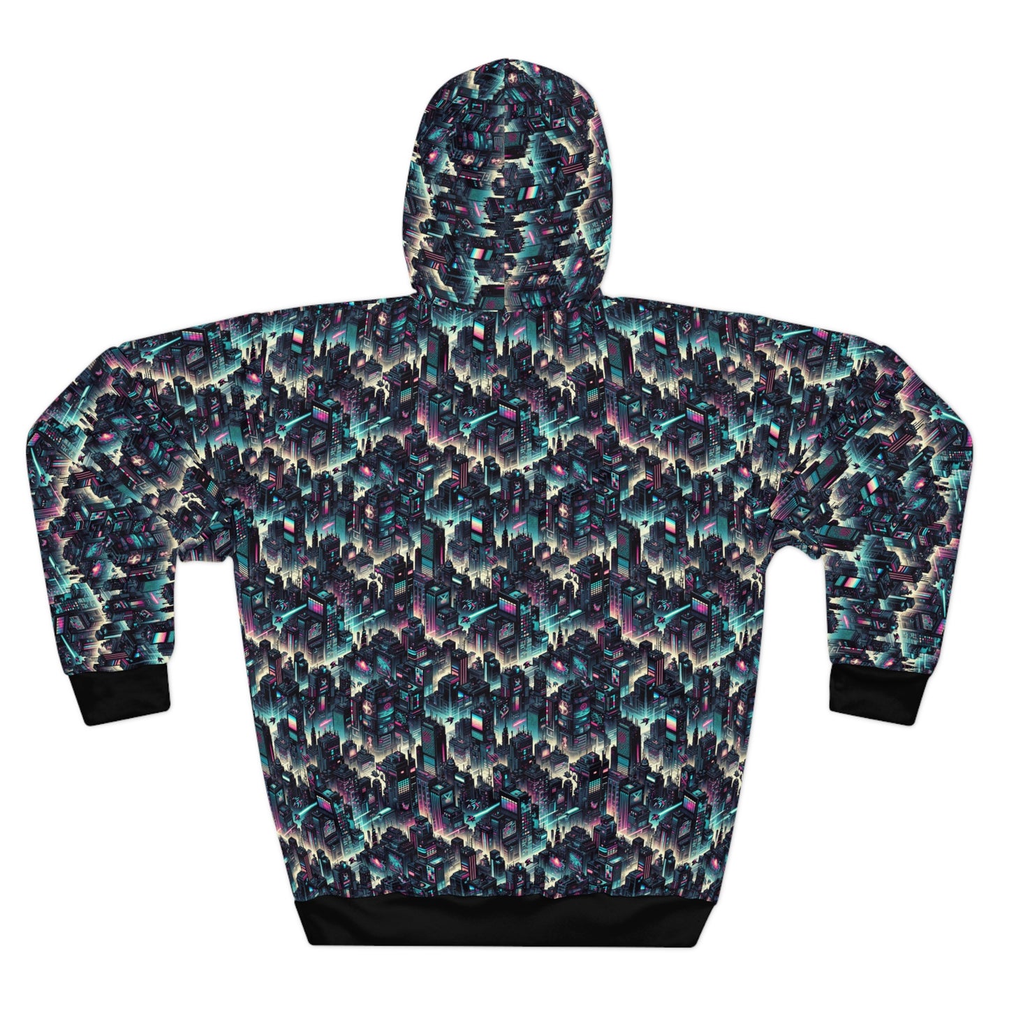 Digital Rebellion Tech-Inspired Streetwear Pullover Hoodie - 8404 Design-51