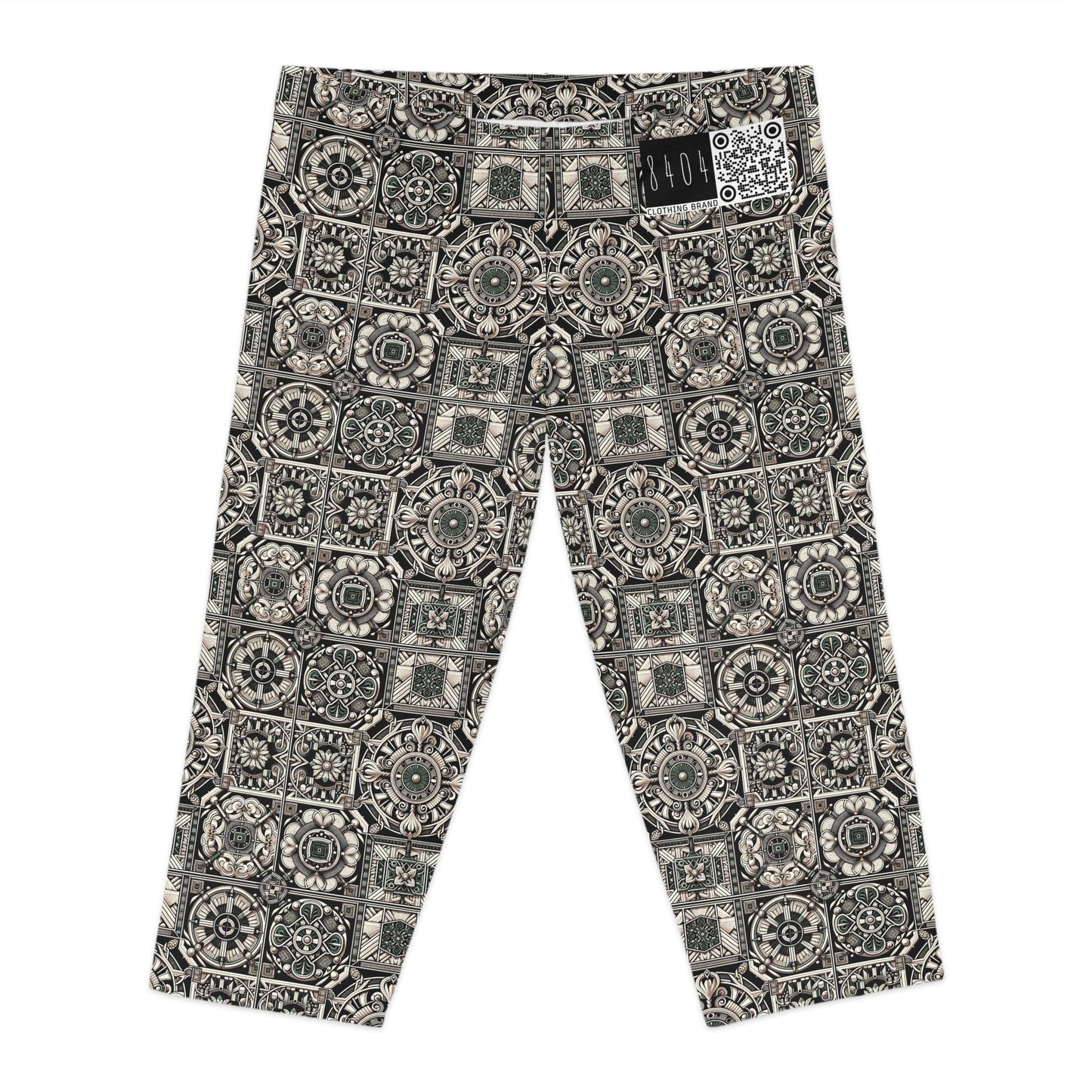 Cyber Garden Party Tech Garden Extravaganza Women's Capri Leggings - 8404 Design-45