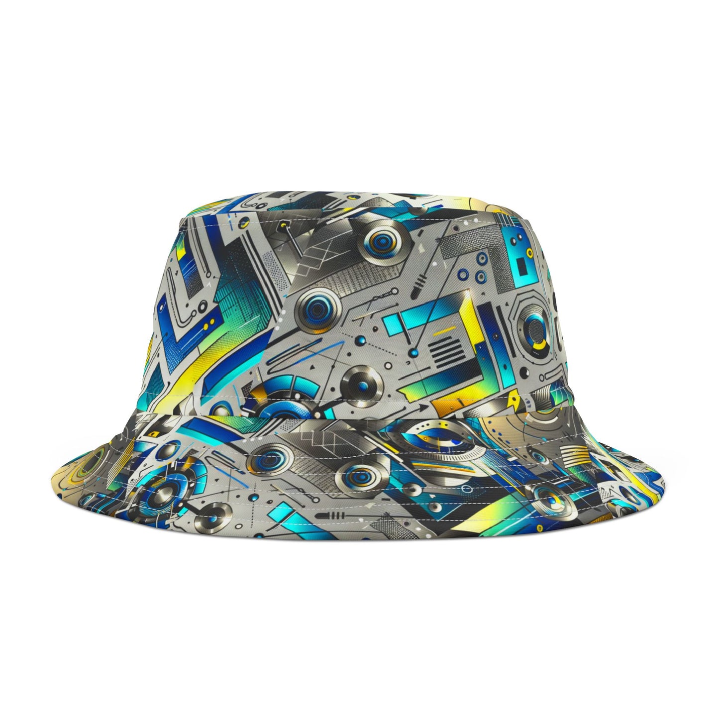 Tech Art Fusion Tech-Forward Streetwear Bucket Hat - 8404 Design-59