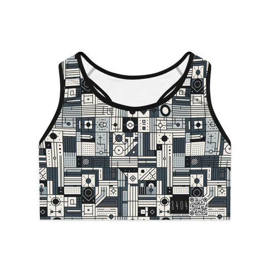 Digital Minimalism Minimalist Tech Sports Bra - 8404 Design-49