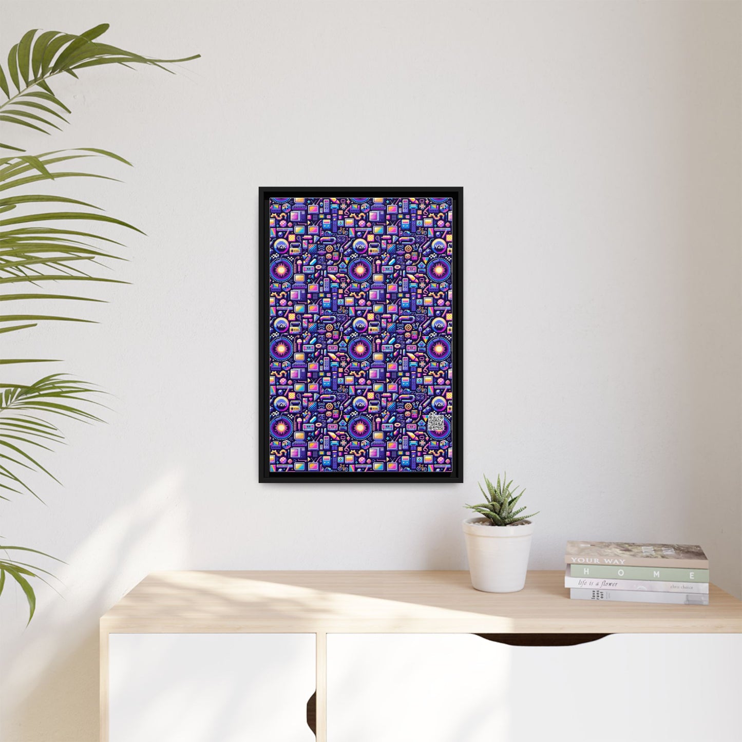 Digital Nostalgia Modern Retro Fusion Matte Canvas, Framed (multi-Color) - 8404 Design-64 B
