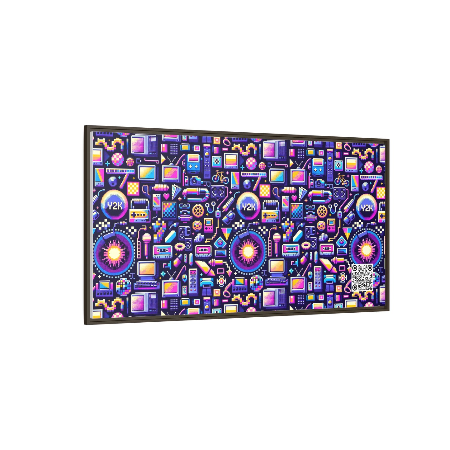 Digital Nostalgia Modern Retro Fusion Matte Canvas, Framed (multi-Color) - 8404 Design-64 B