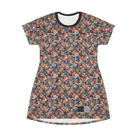 Digital Artistic Expression Artistic Streetwear T-Shirt Dress - 8404 Design-49