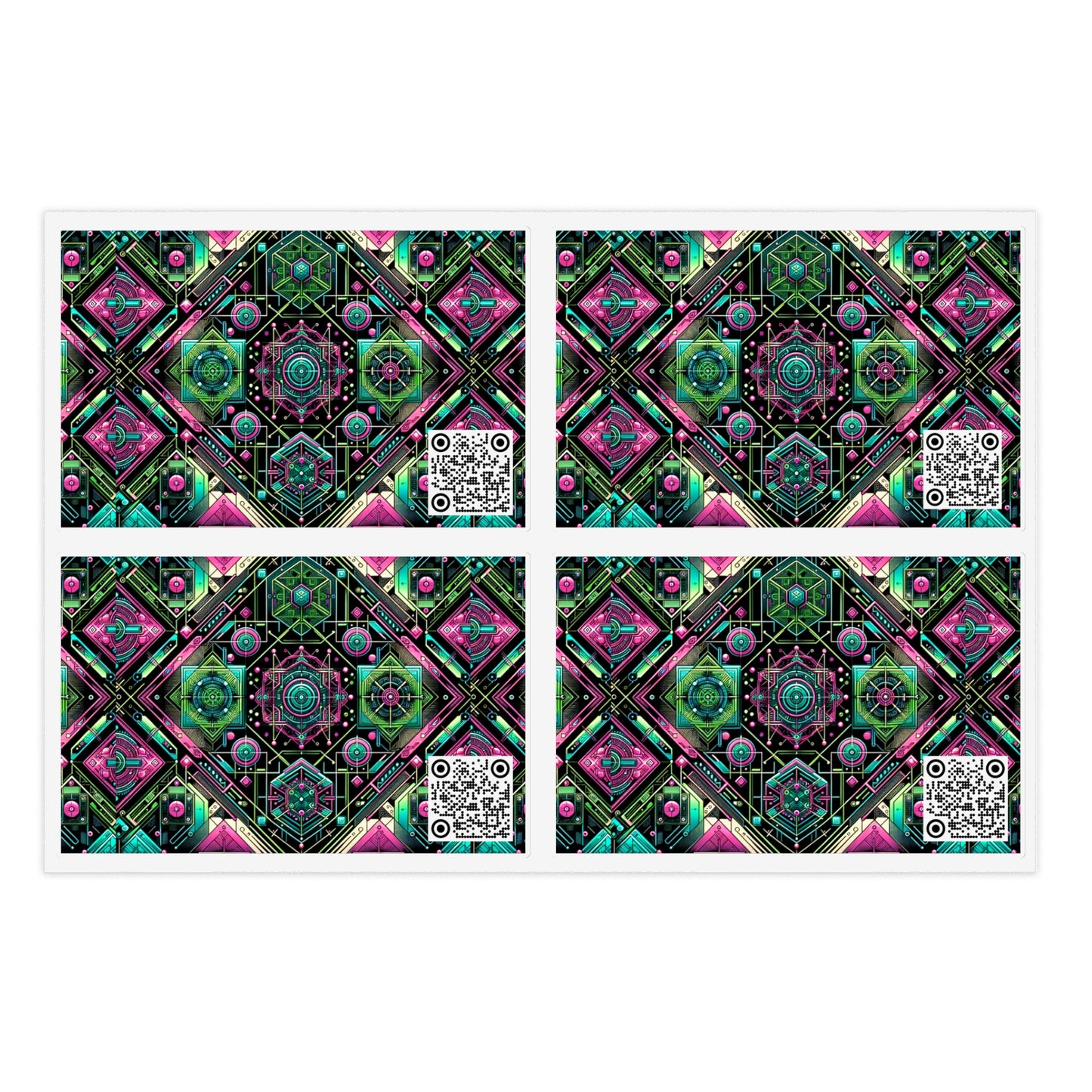 Tech-Infused Graphics Tech-Forward Streetwear Sticker Sheets - 8404 Design-45