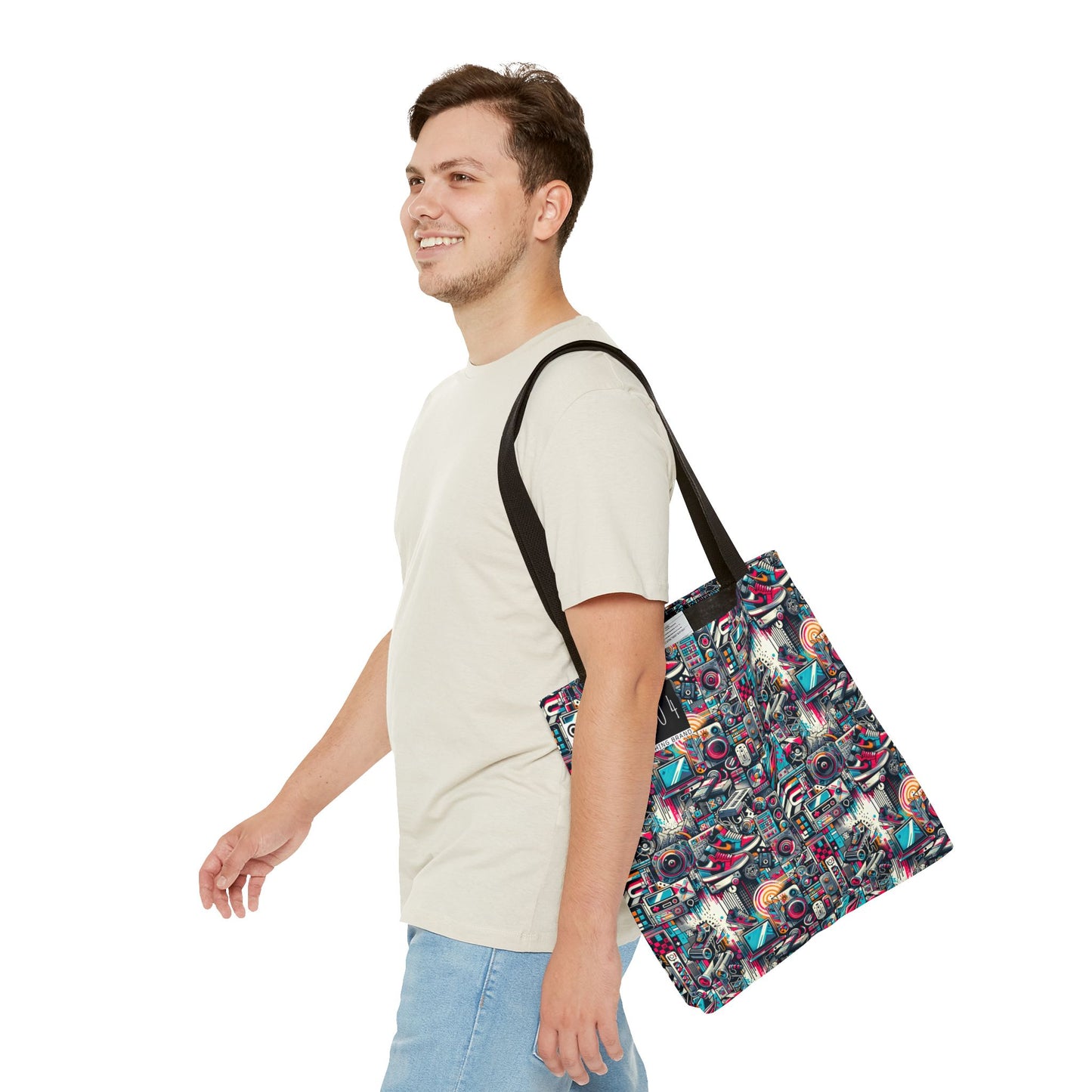 Urban Graffiti Fusion Eclectic Street Art Meets Modern Tech Culture Tote Bag - 8404 Design-50