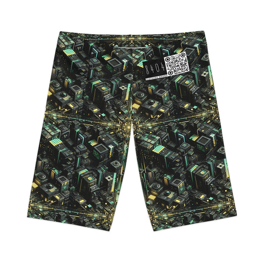 Tech Noir Graphics Tech-Inspired Streetwear Women's Bike Shorts - 8404 Design-66