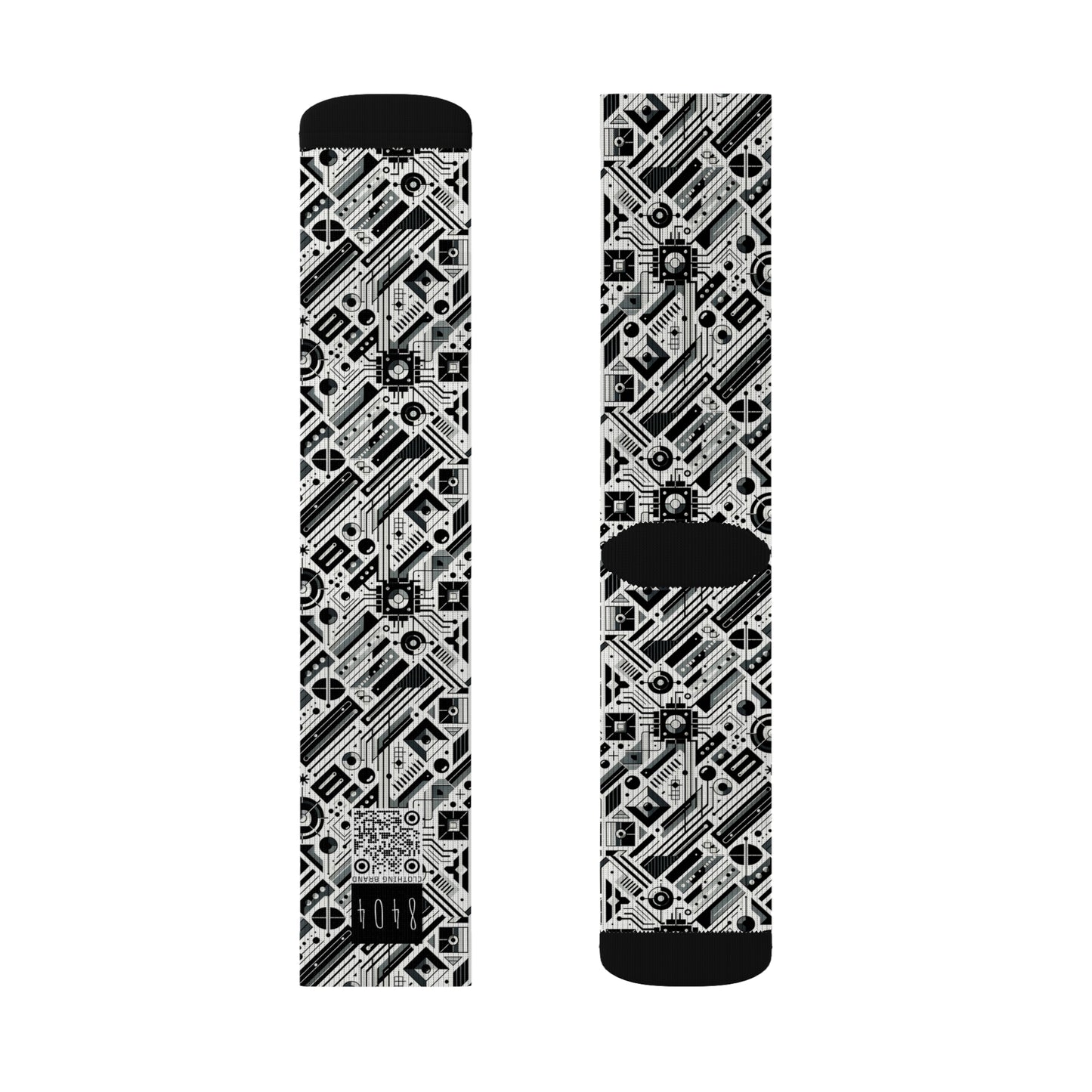 Digital Minimalism Minimalist Tech Sublimation Socks - 8404 Design-62
