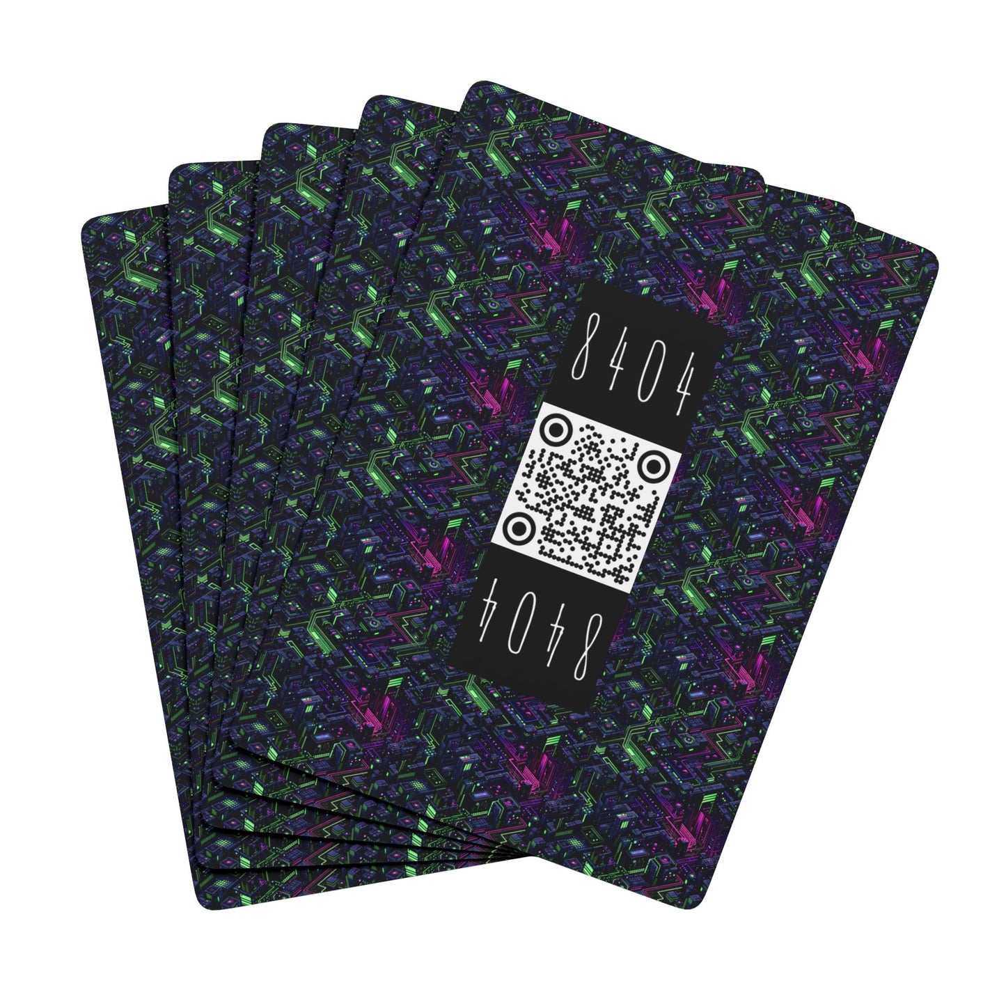 Tech Noir Futuristic Cyberpunk Poker Playing Cards - 8404 Design-55 S