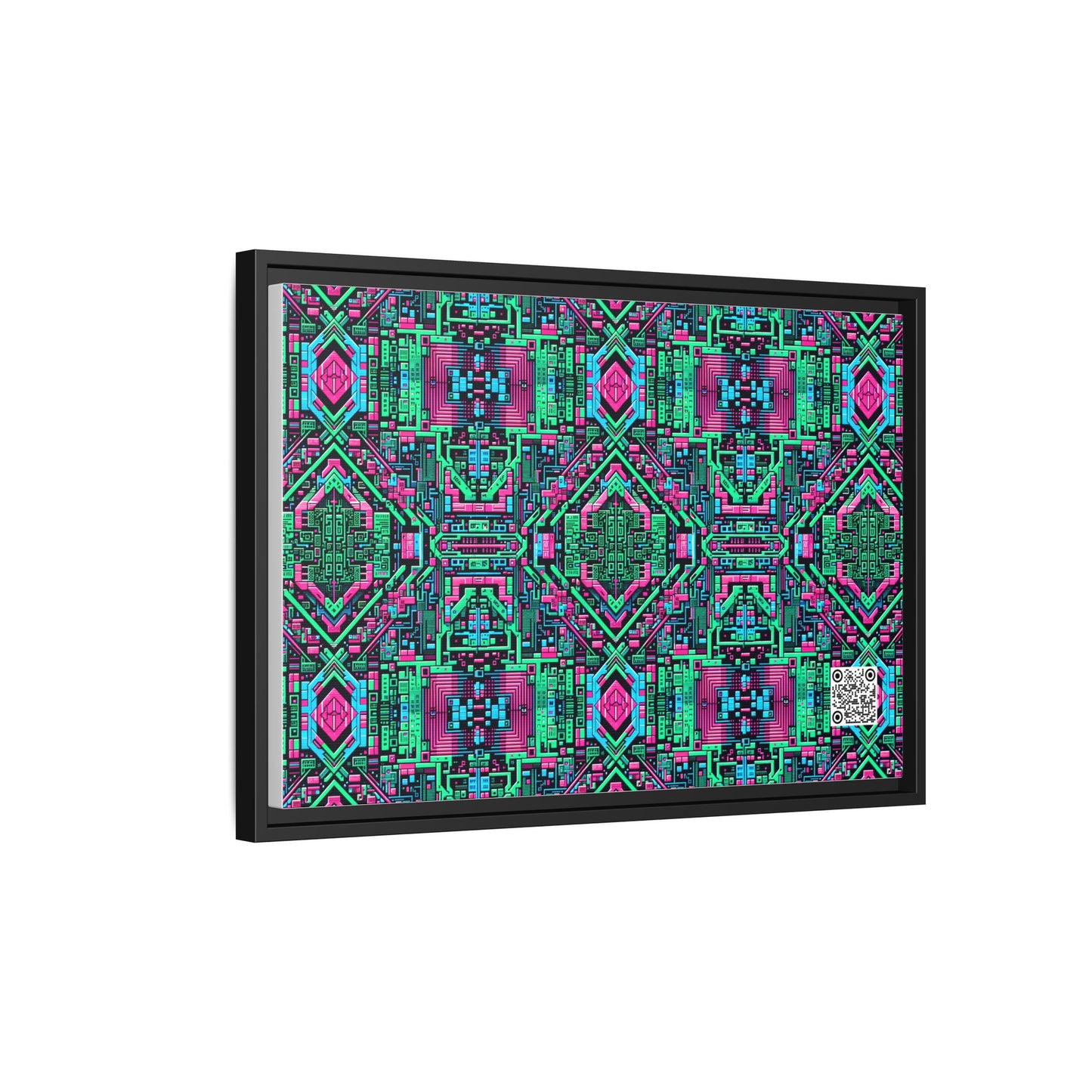 Digital Glitch Vibes Tech-Inspired Streetwear Matte Canvas, Framed (multi-Color) - 8404 Design-71 B